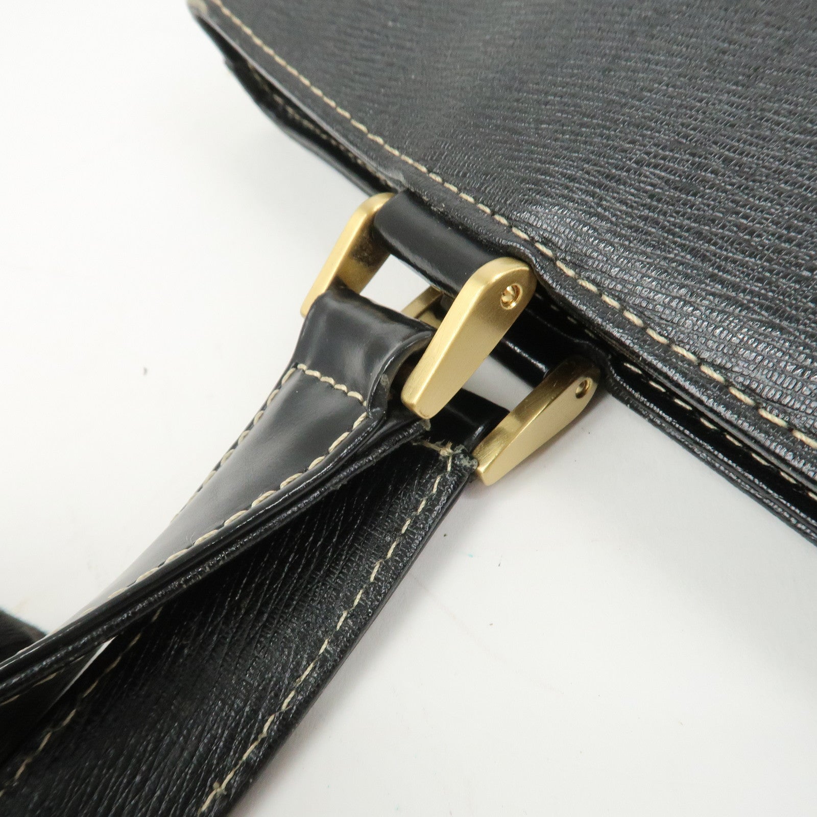 BURBERRY Logo Leather Tote Bag Shoulder Bag Hand Bag Black