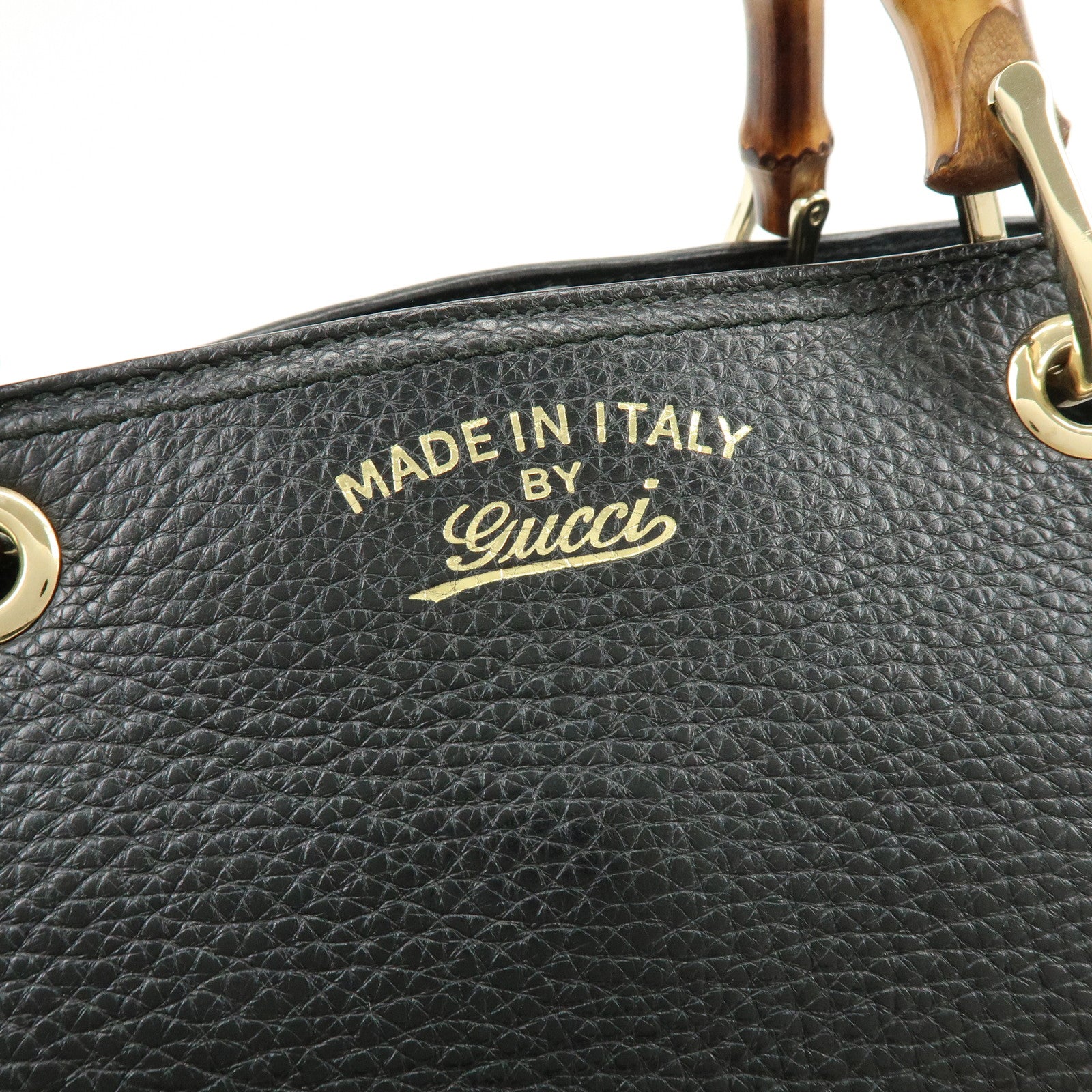 GUCCI Bamboo Leather Shopper Medium 2Way Bag Shoulder Bag 323660