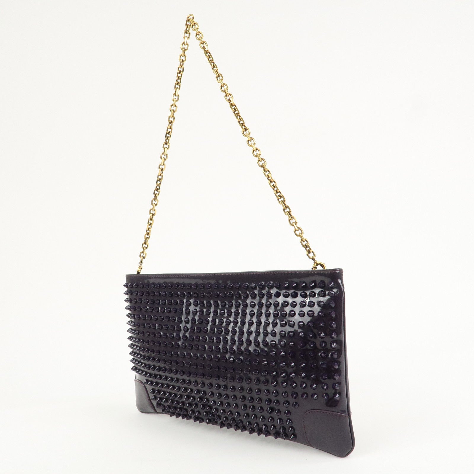 Christian Louboutin Vinyl 2Way Bag Chain Shoulder Bag Purple