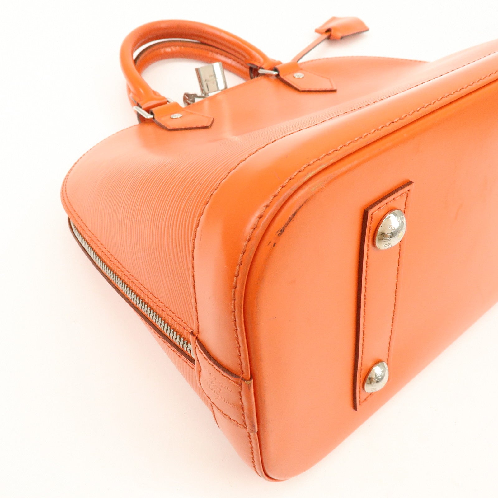 Louis Vuitton Epi Leather Alma PM Hand Bag Pimont Orange M40623
