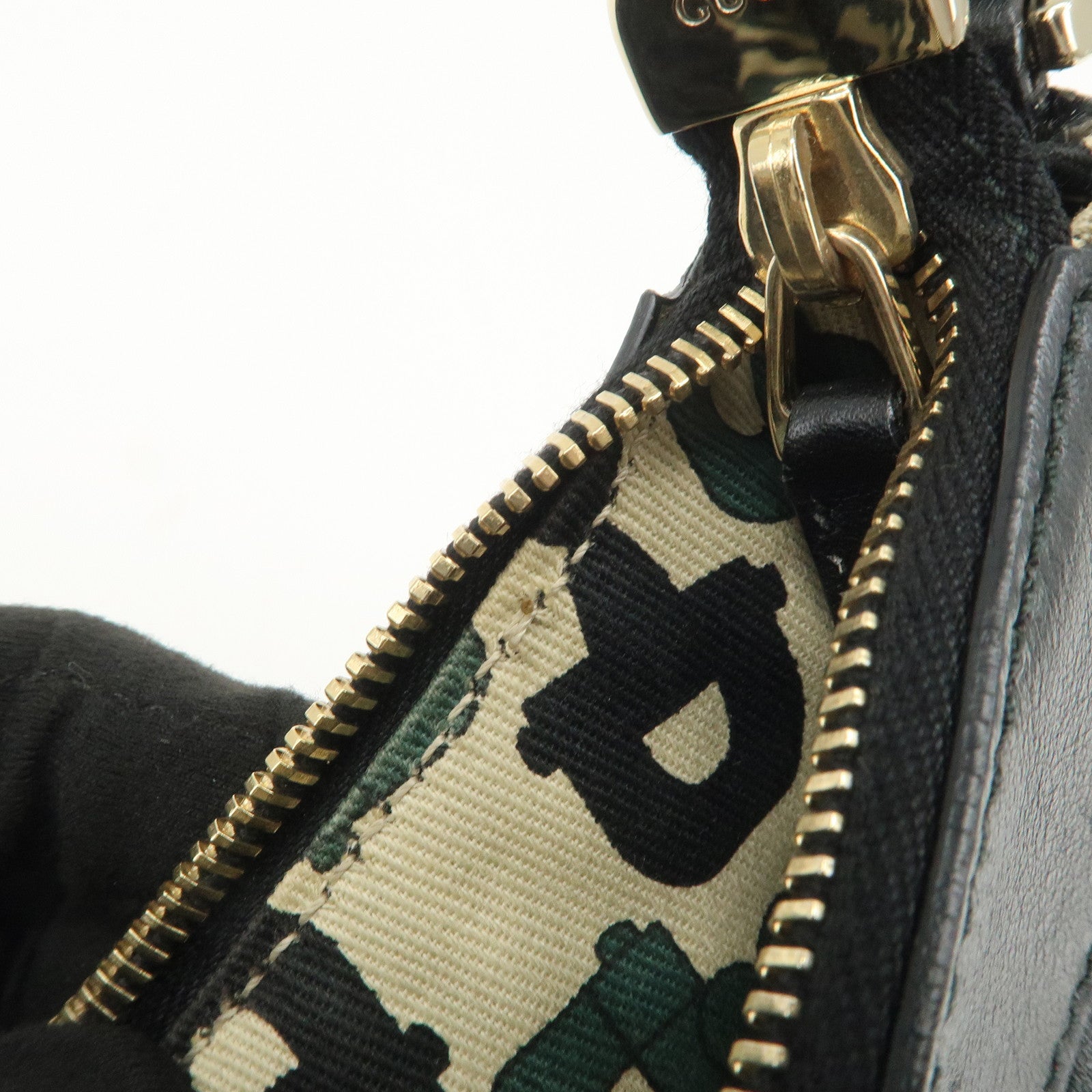 GUCCI Abbey Guccissima Leather Shoulder Bag Hand Bag Black 190525