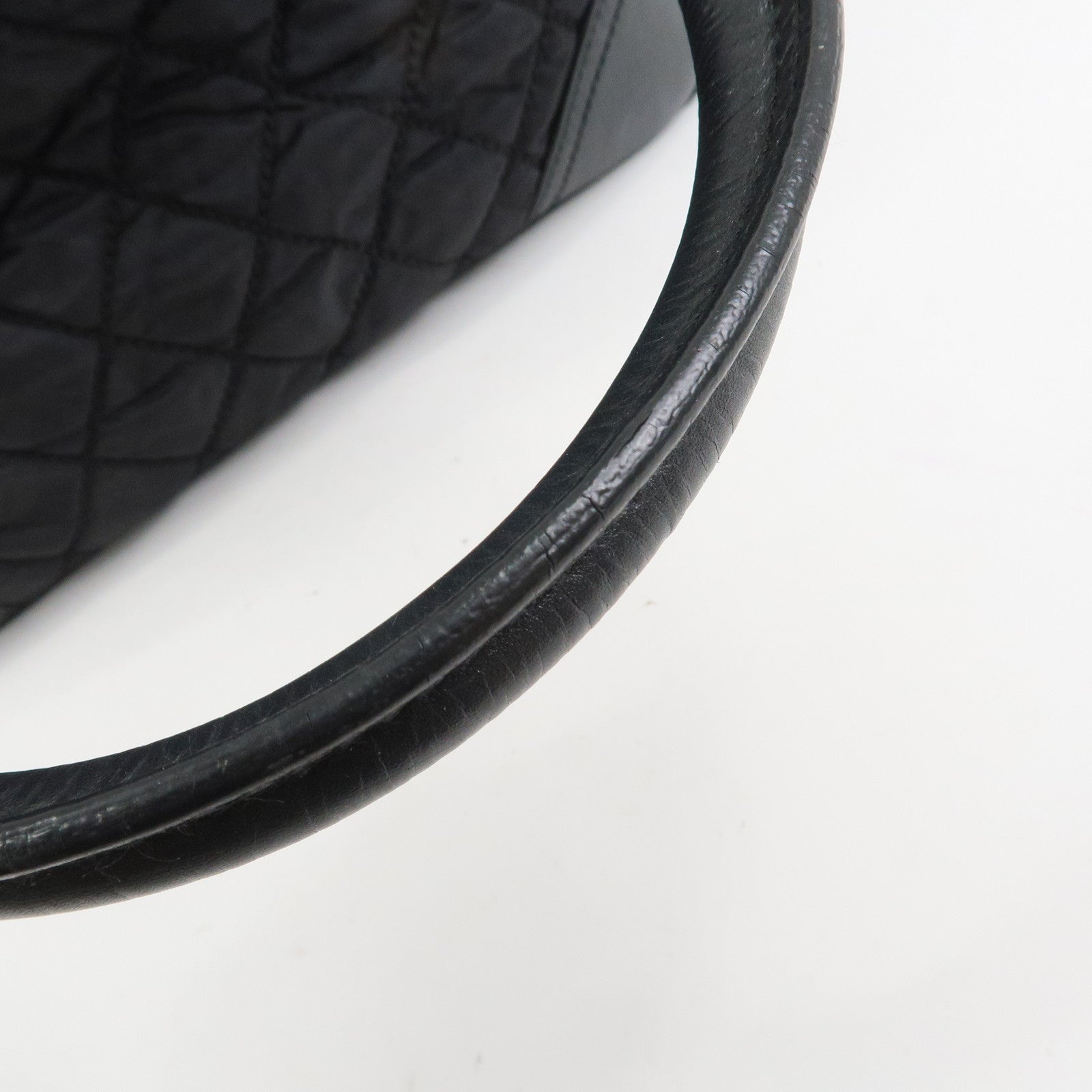 CHANEL Paris New York COCO Mark Nylon Leather Tote Bag Black A33100