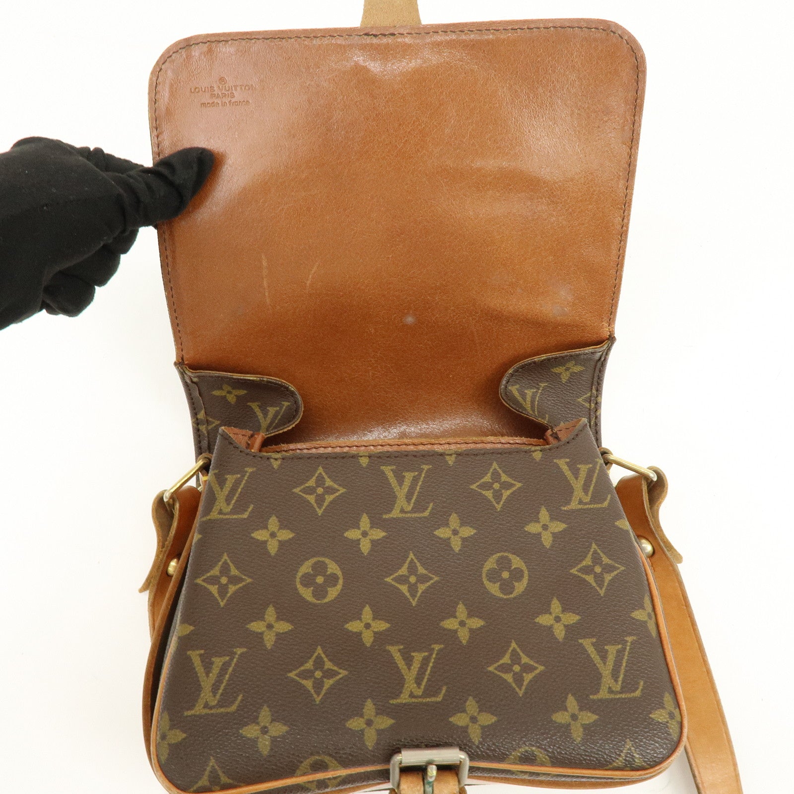 Louis Vuitton Monogram Cartouchiere MM Shoulder Bag Brown M51253