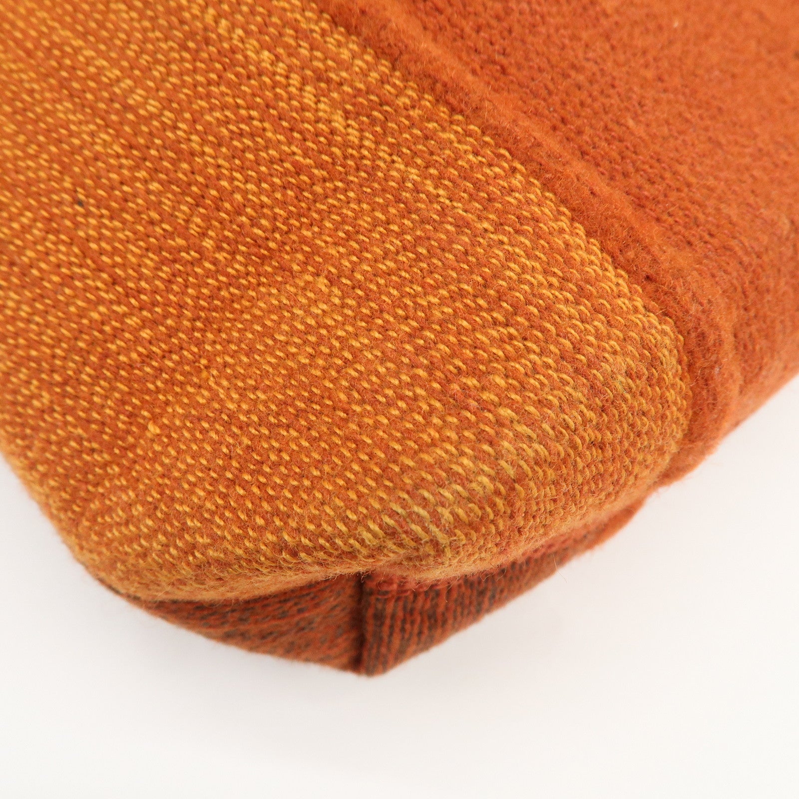 HERMES Amedaba PM Wool Canvas Leather Mini Tote Hand Bag Orange