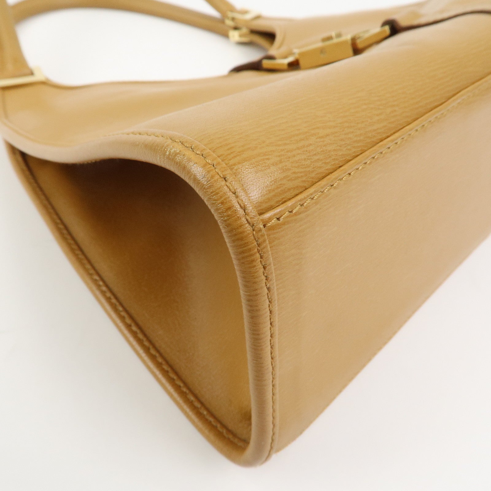 GUCCI Jackie Logo Leather Shoulder Bag Hand Bag Brown 002・1067