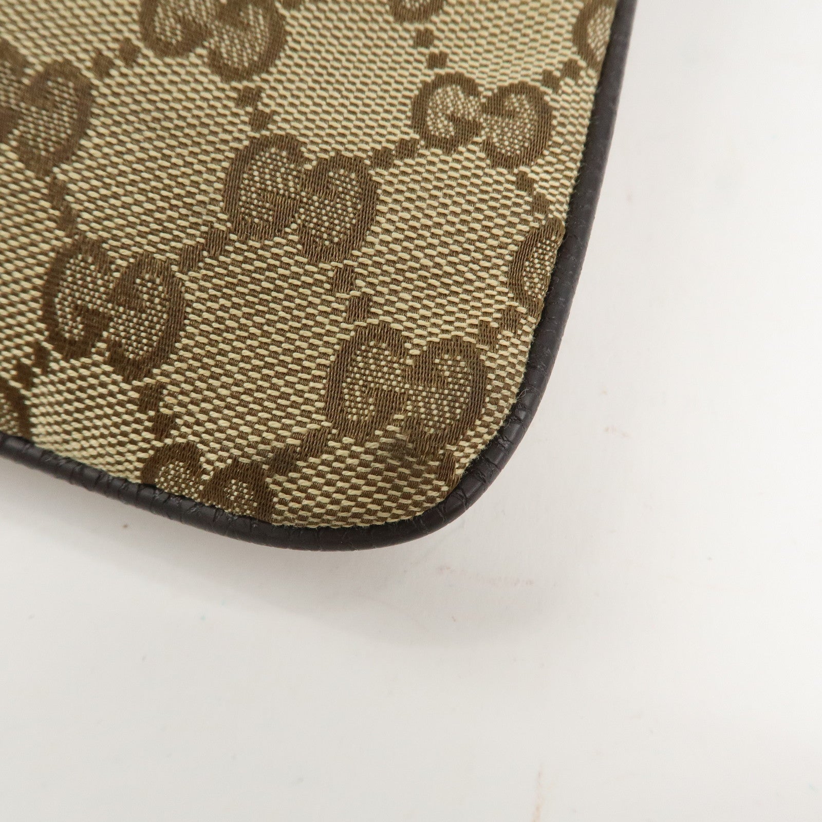 GUCCI Sherry GG Canvas Leather Shoulder Bag Beige 146309 Used