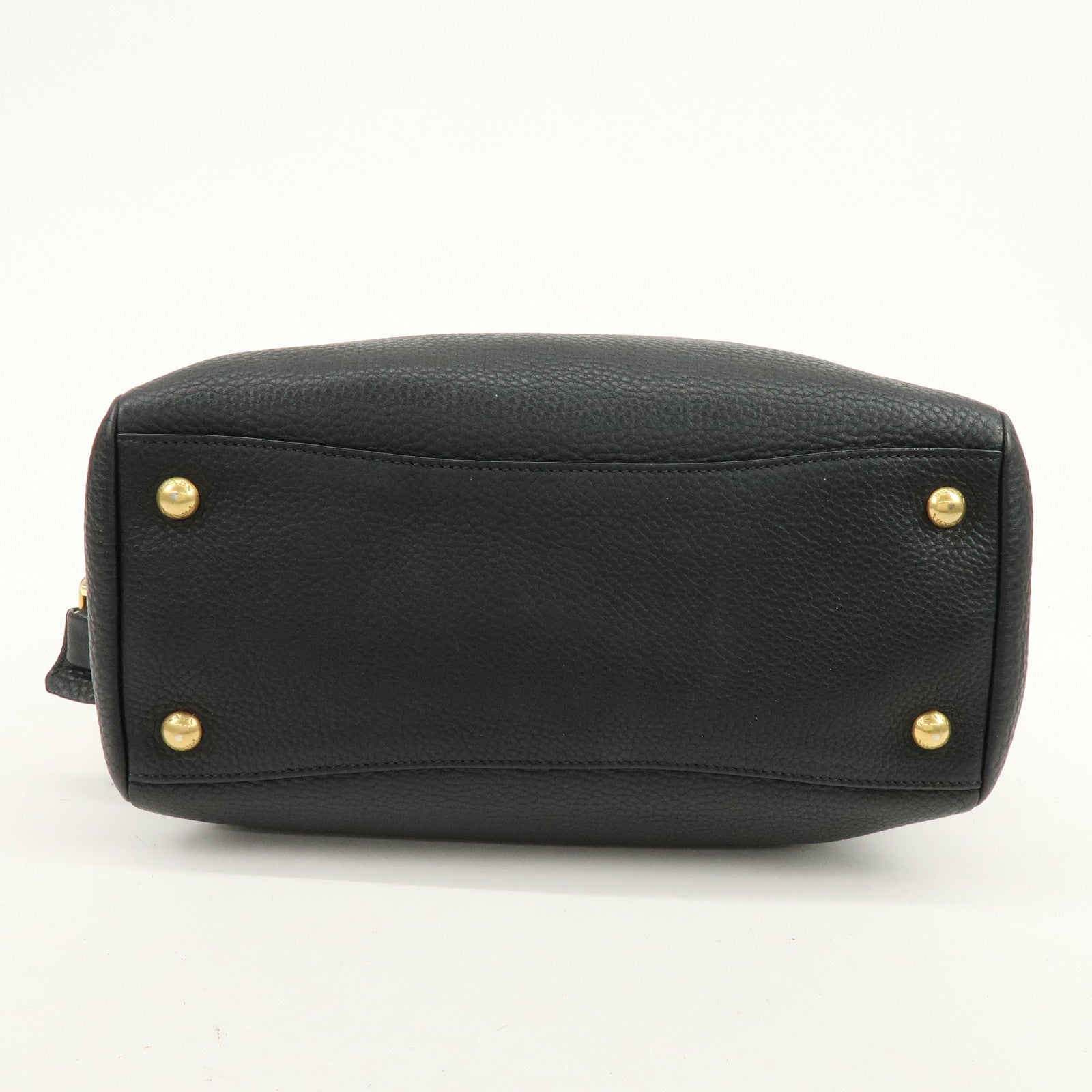 PRADA Logo Leather Boston Bag Shoulder Bag Black B3091M