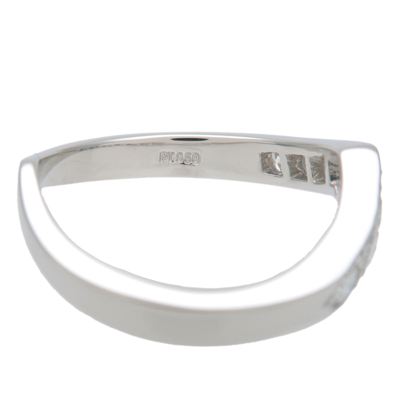 Tiffany & Co V Band Diamond Ring PT950 Platinum US6 EU51.5 HK13 Used