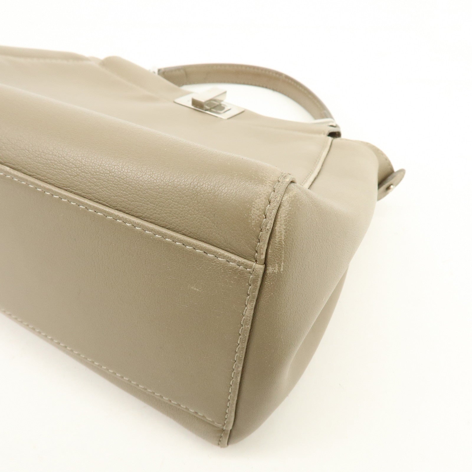 FENDI Mini Peekaboo 2Way Shoulder Bag Hand Bag Brown 8BN244