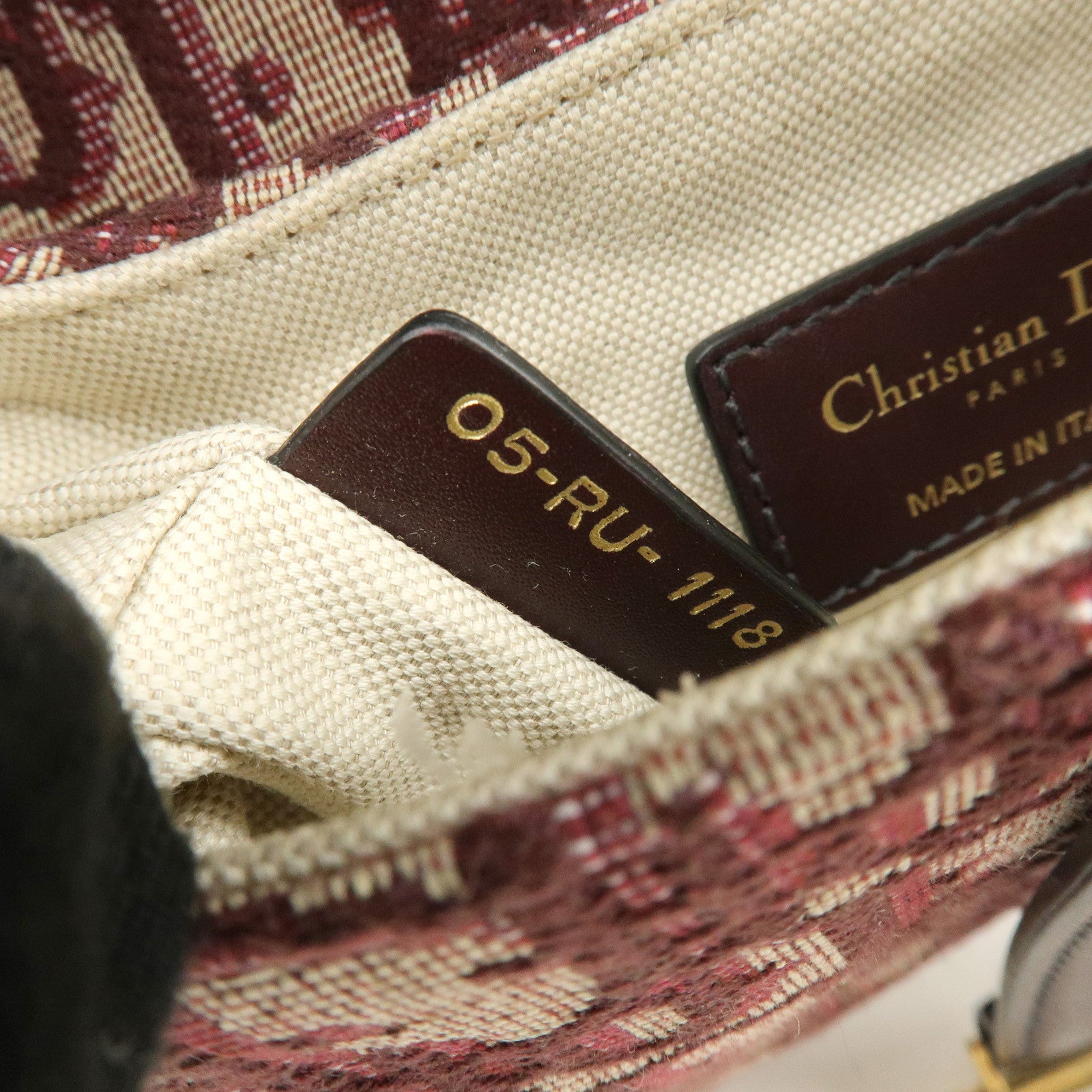 Christian Dior Oblique Jacquard Leather Mini Saddle Bag Hand Bag