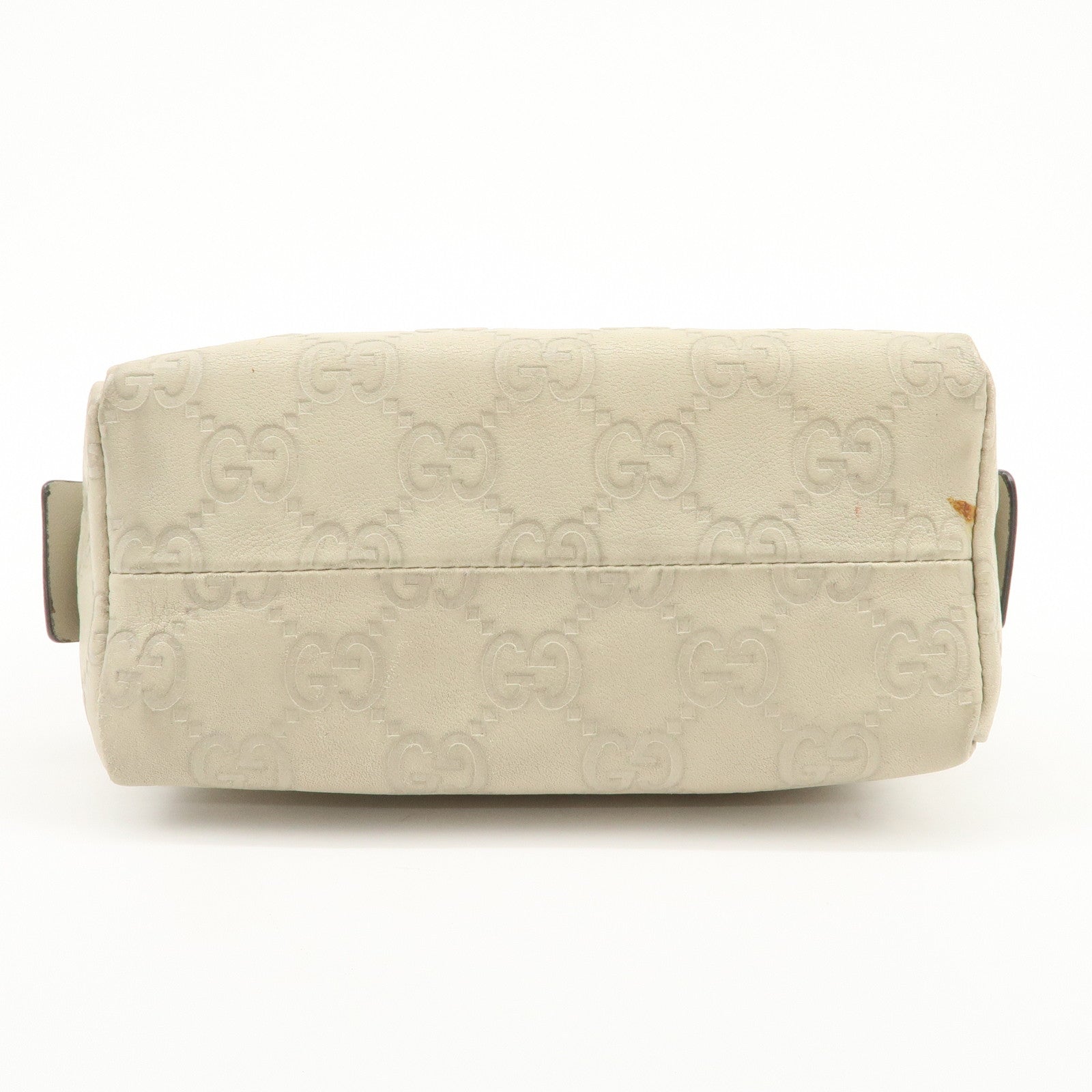 GUCCI Guccissima Leather Pouch Cosmetic Pouch Purse Ivory 153228