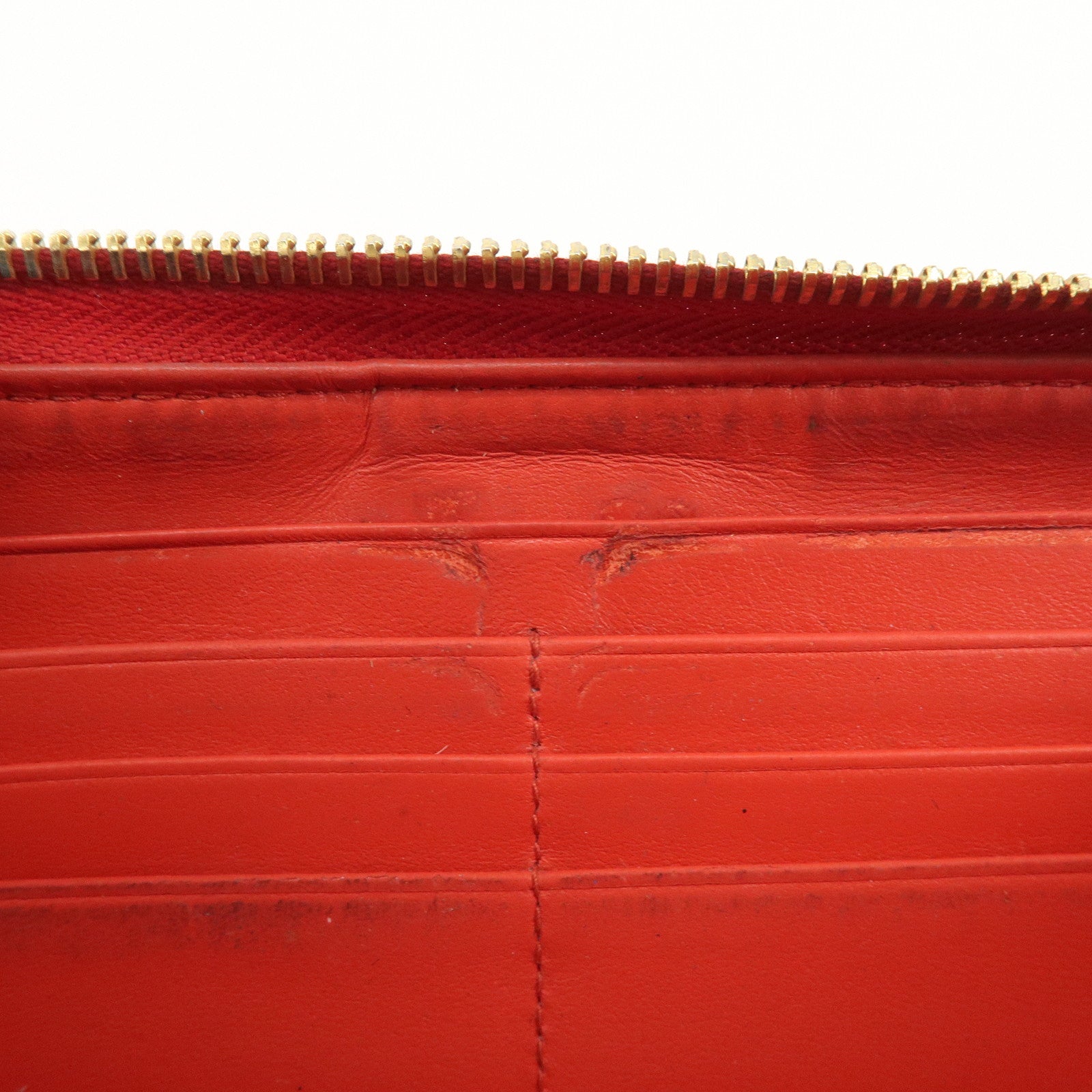 PRADA Saffiano Leather Set of 2 Long Wallet Red 1MH132 Used