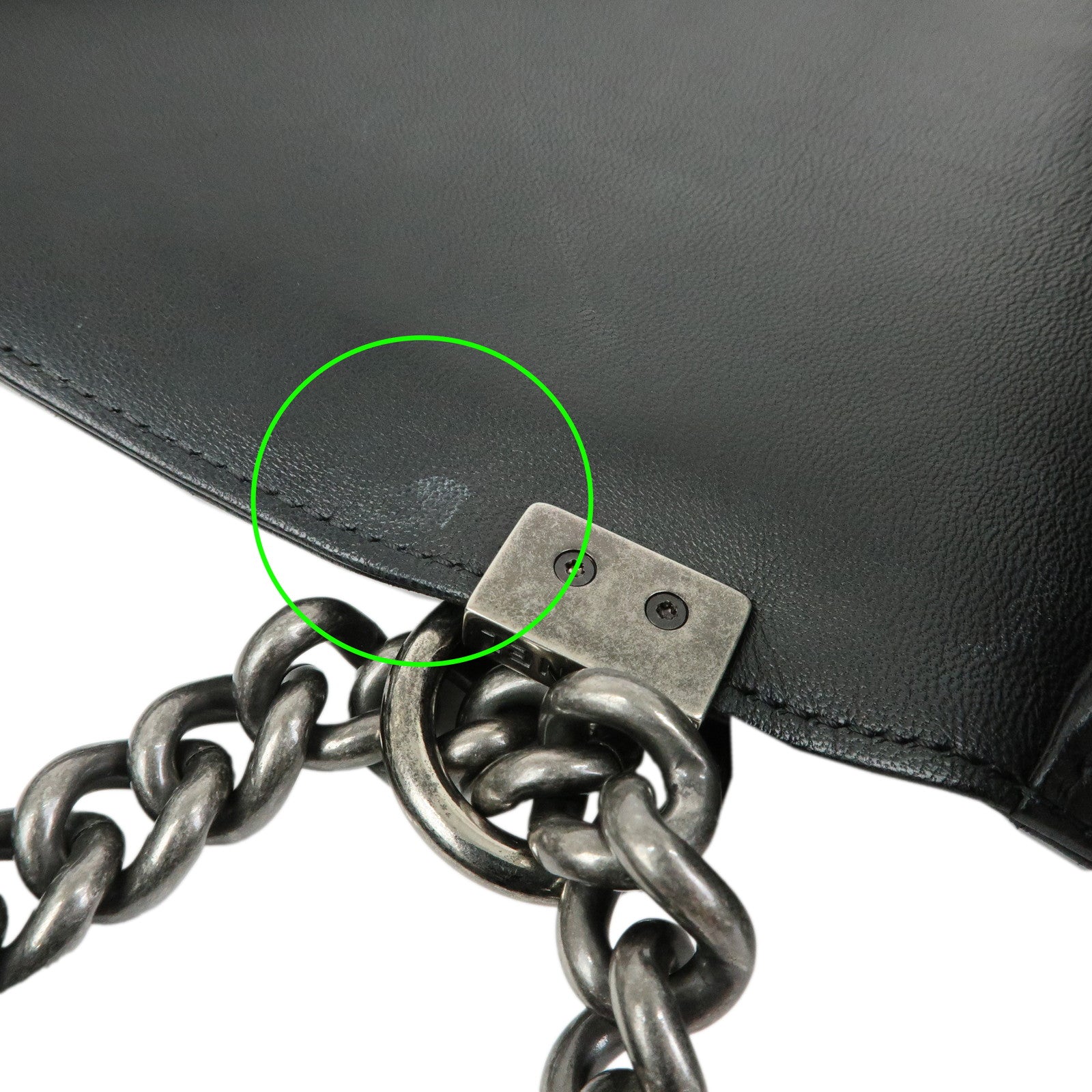 CHANEL Boy CHANEL Lamb Skin Chain Shoulder Bag Crossbody Bag Black