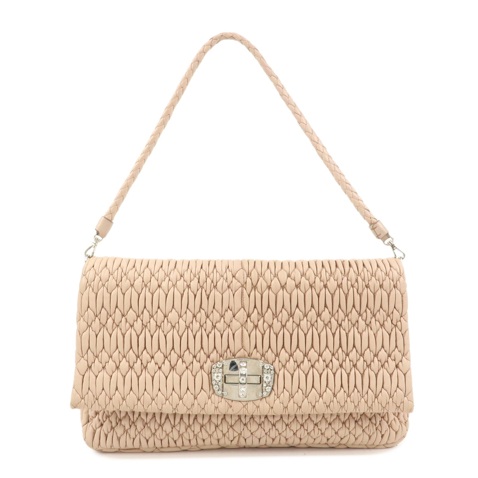 MIU MIU Matelasse Leather 2Way Bag Shoulder Bag Pink RP0169