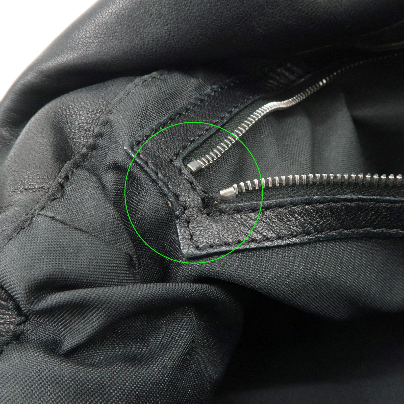 FENDI Mamma Baguette Leather Shoulder Bag Black 26325 Used