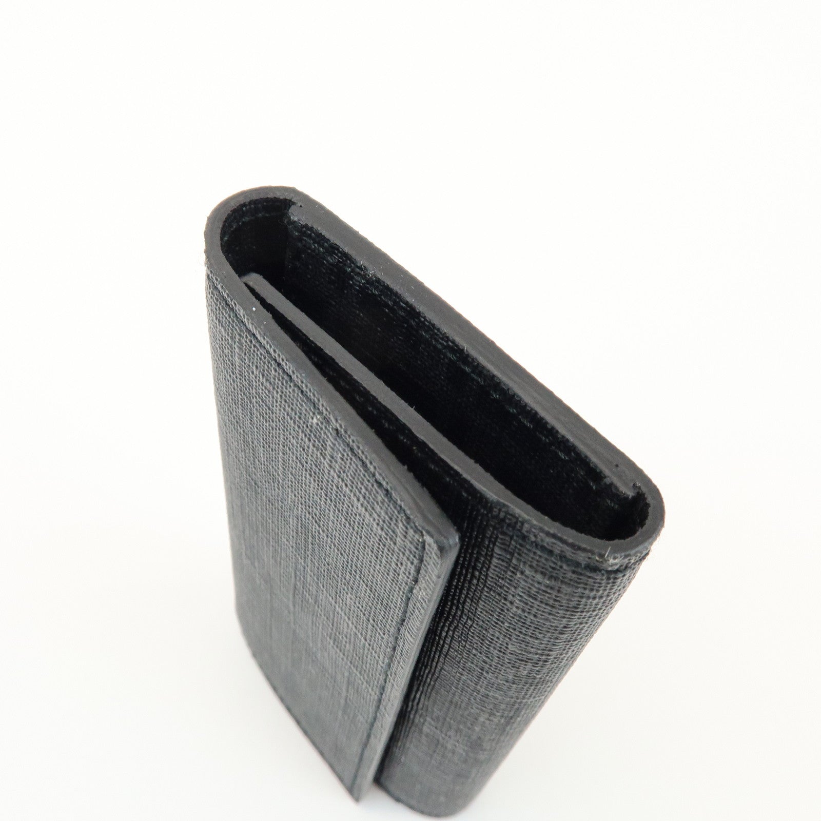 FENDI Zucca PVC Canvas 6 Rings Key Case Key Holder Black 8AP079