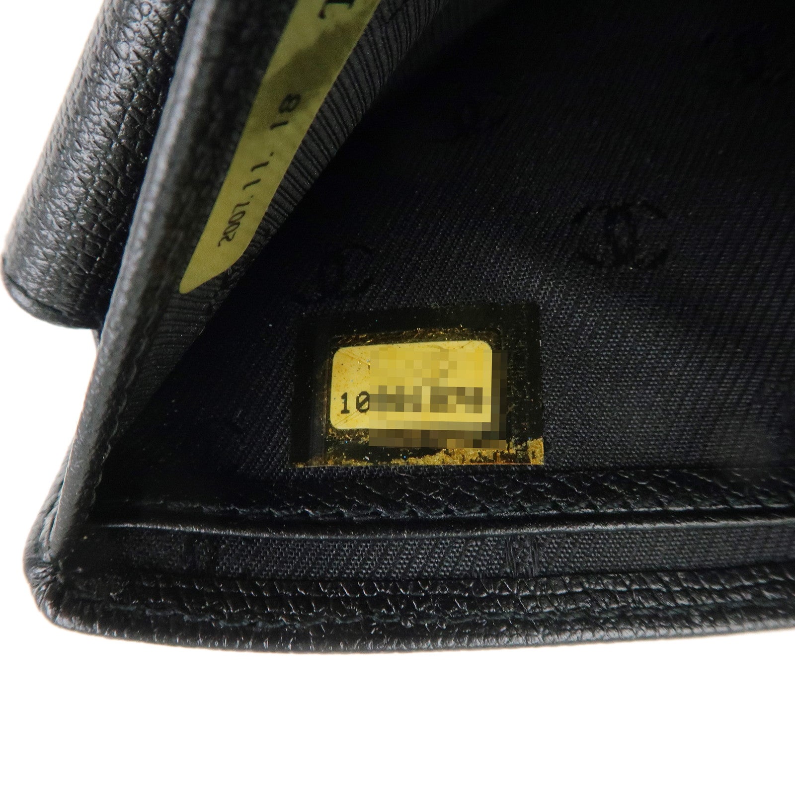 CHANEL COCO Button Leather Bi-Fold Compact Wallet Black A20901