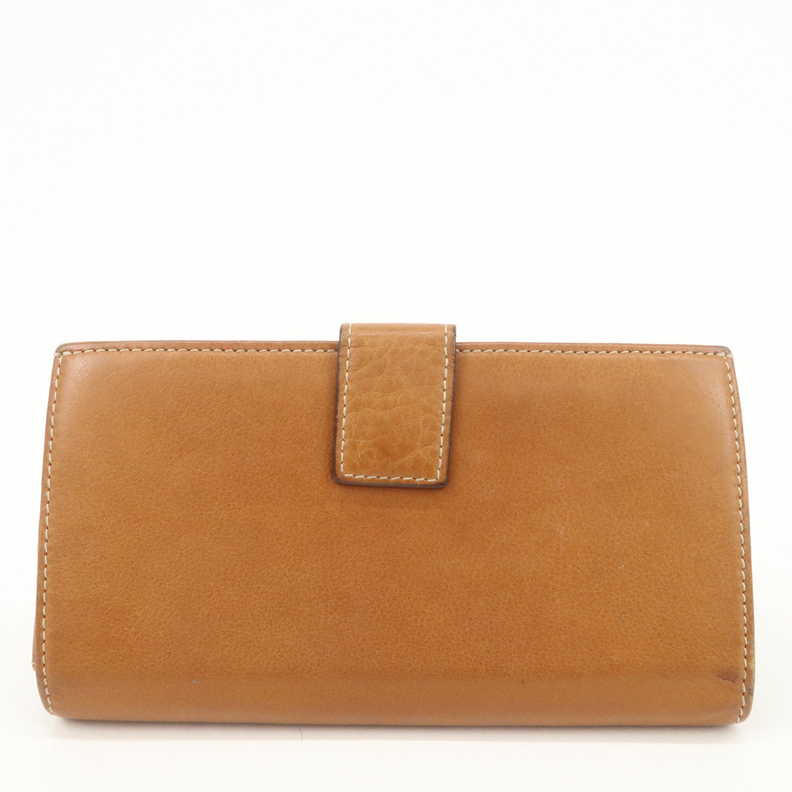 Christian Dior Leather Saddle Long Bi-fold Wallet Brown