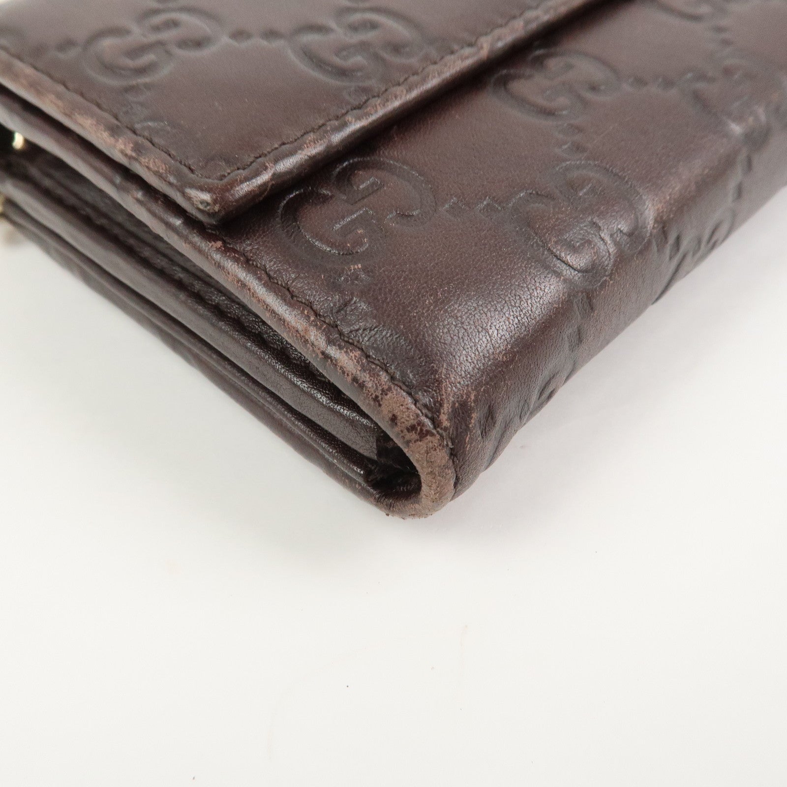 GUCCI Guccissima Leather Chain Strap Long Wallet Hand Bag 269541