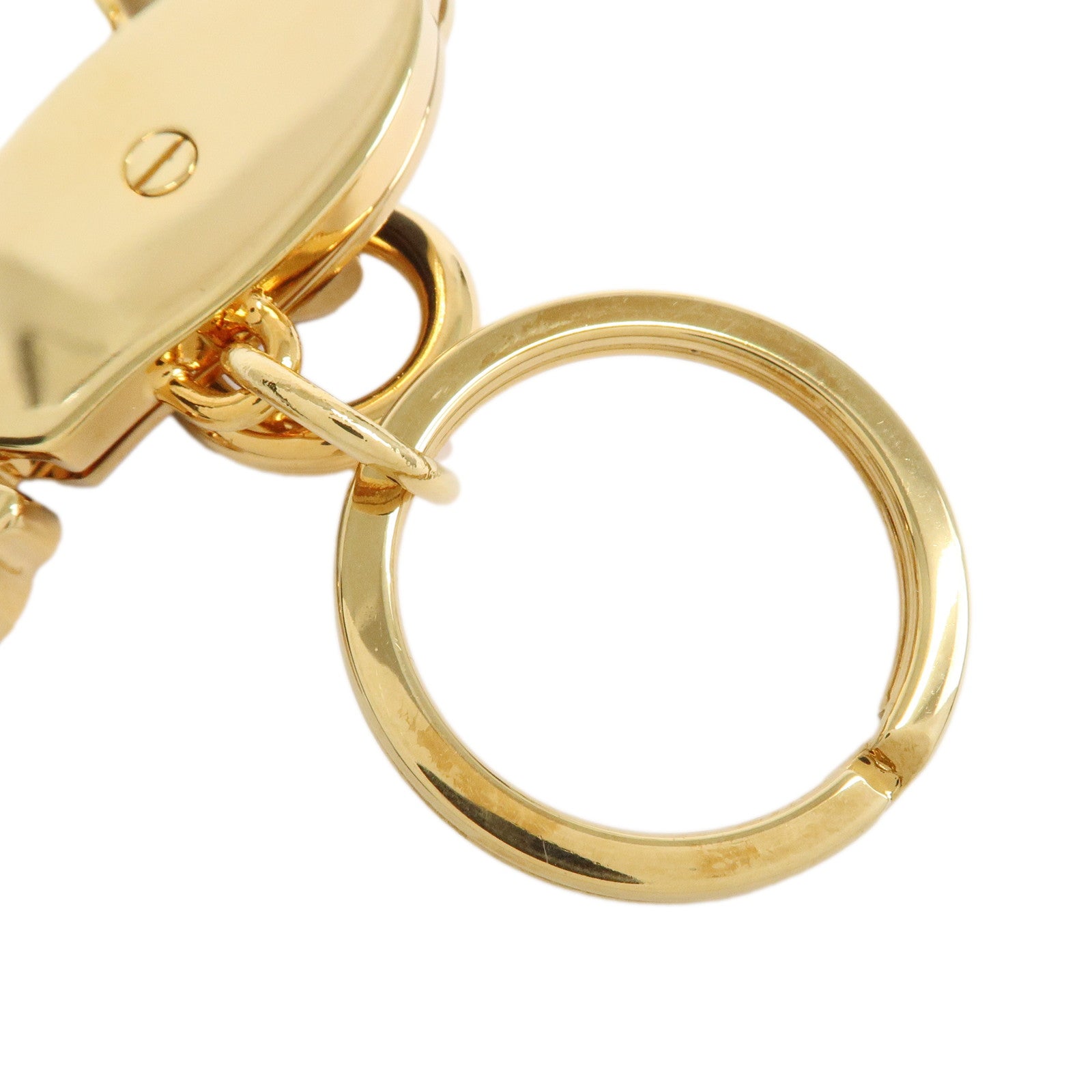 PRADA Hippopotamus Metal Bag Charm Key Charm Black Gold