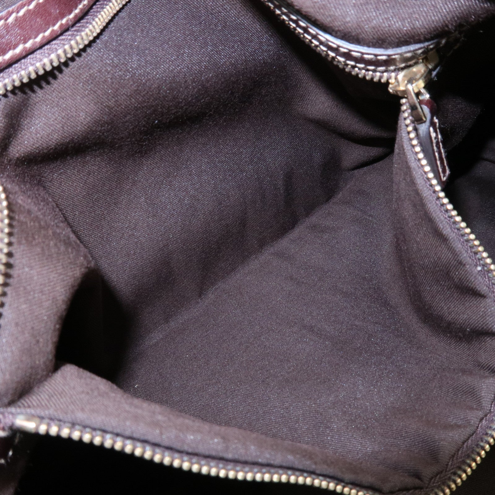 GUCCI Interlocking G Sherry Leather Shoulder Bag Dark Brown 162094