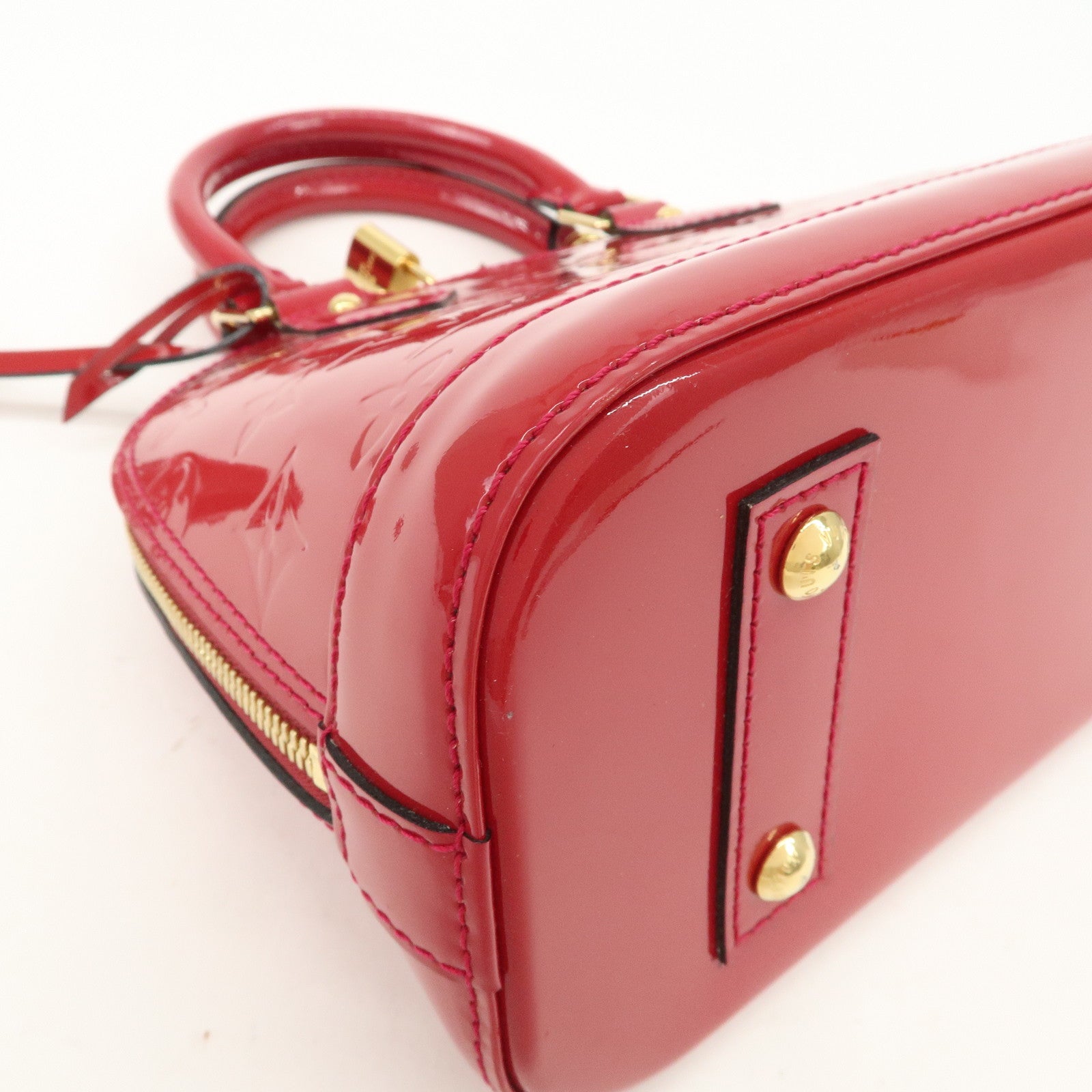 Louis Vuitton Monogram Vernis Leather Alma BB 2Way Bag Rouge M91698