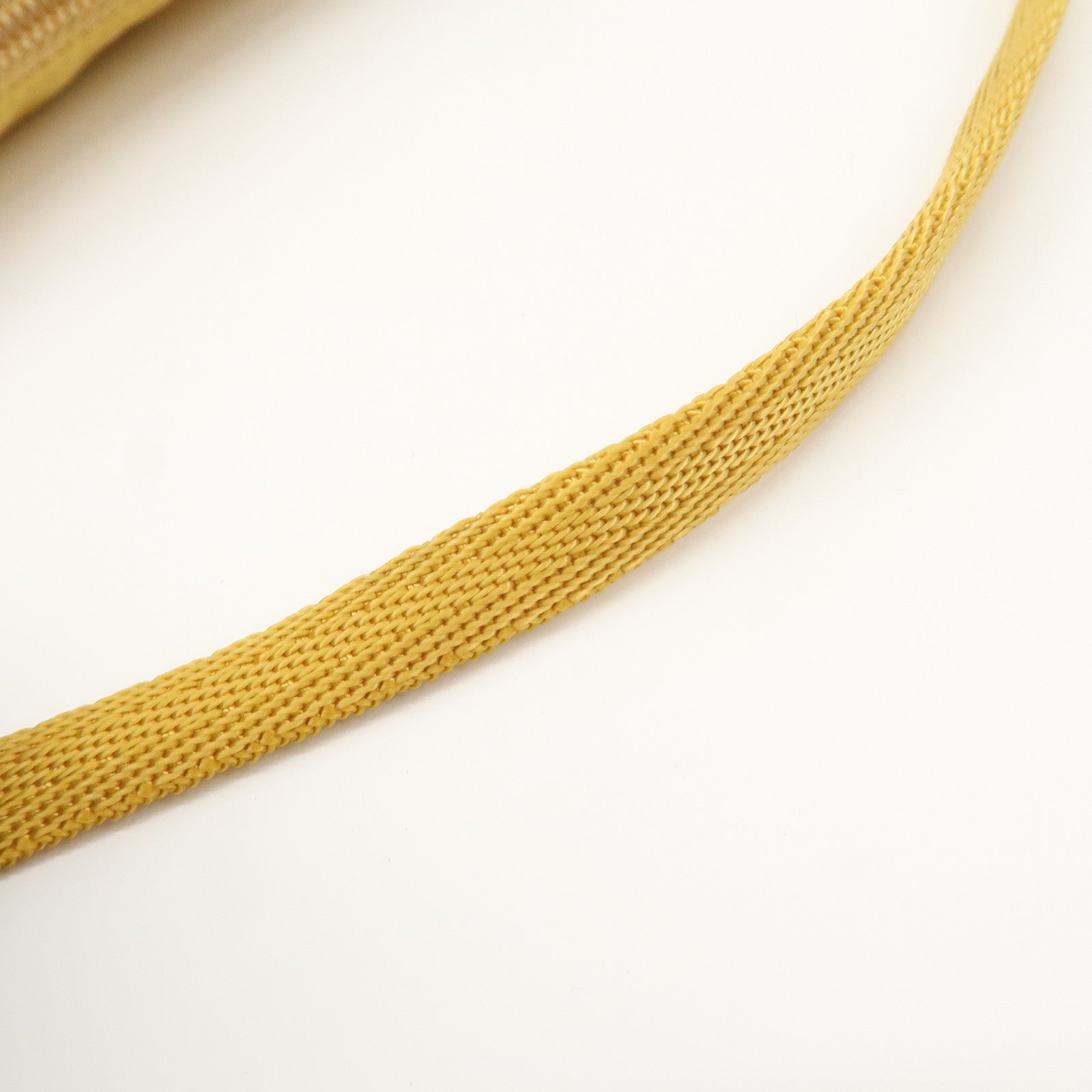 PRADA Triangle Logo Nylon Pouch Shoulder Bag Hand Bag Yellow Used