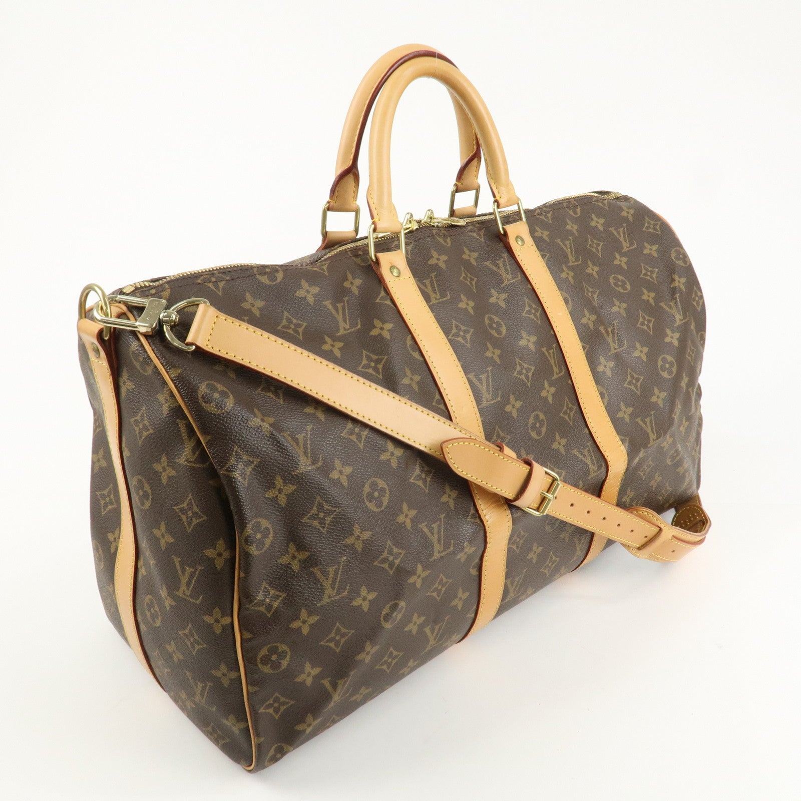 Louis Vuitton Monogram Keep All 50 Boston Bag Brown M41416 Used