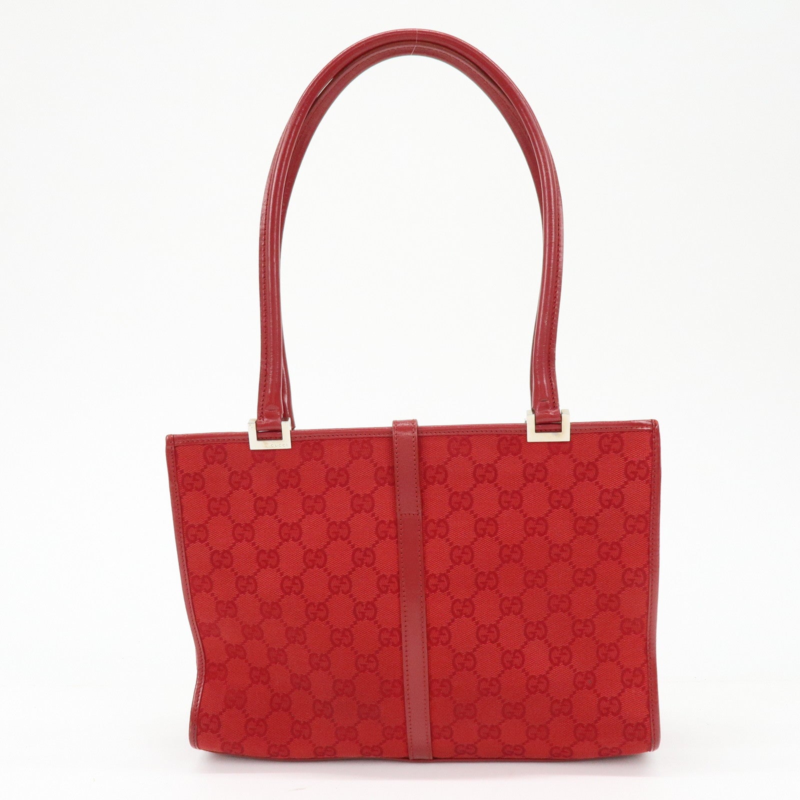 GUCCI Jackie GG Canvas Leather Shoulder Bag Tote Bag Red 002・1073