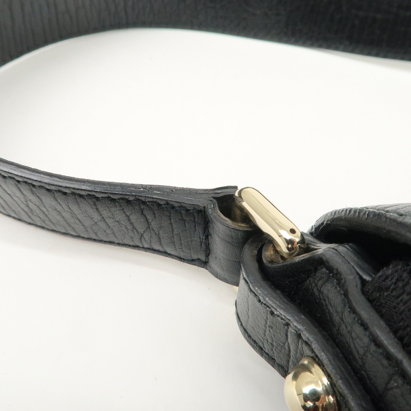 GUCCI Horsebit Sherry GG Canvas Leather Shoulder Bag 131094