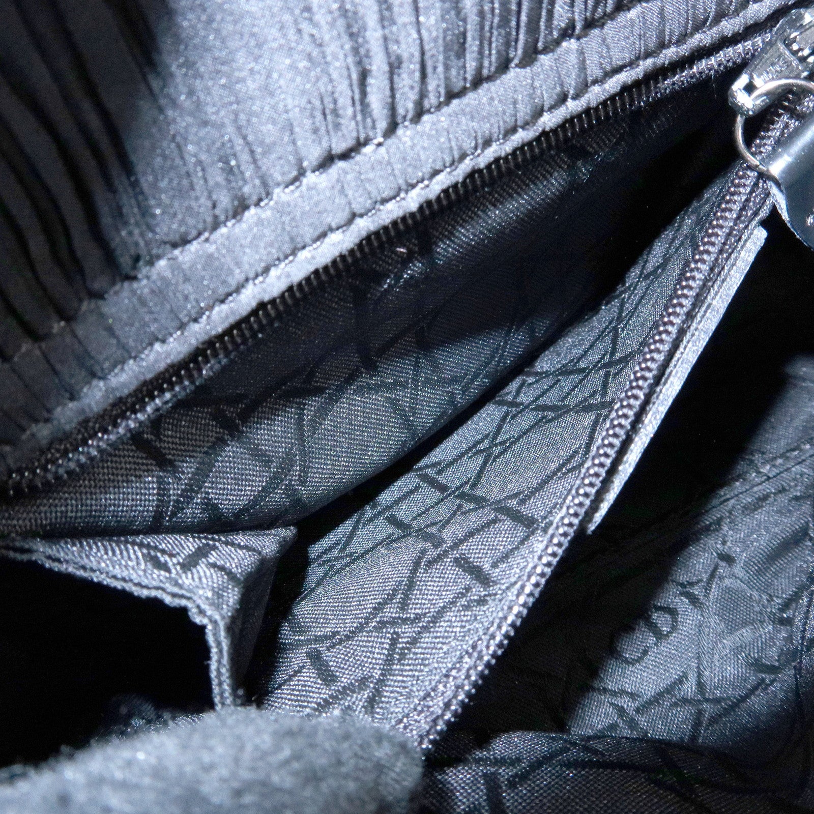Christian Dior Lady Dior Rose Motif Satin 2Way Bag Hand Bag Black