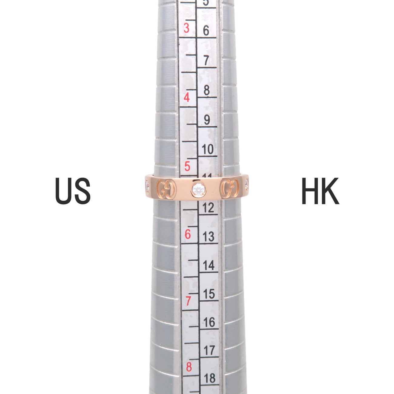 GUCCI Icon 5P Diamond Ring K18 750PG Rose Gold #10 US5 EU50 HK11