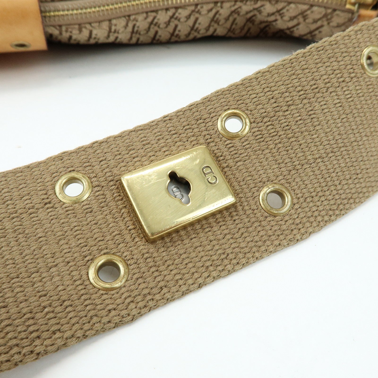 Christian Dior Street Chic Trotter Canvas Leather Shoulder Bag