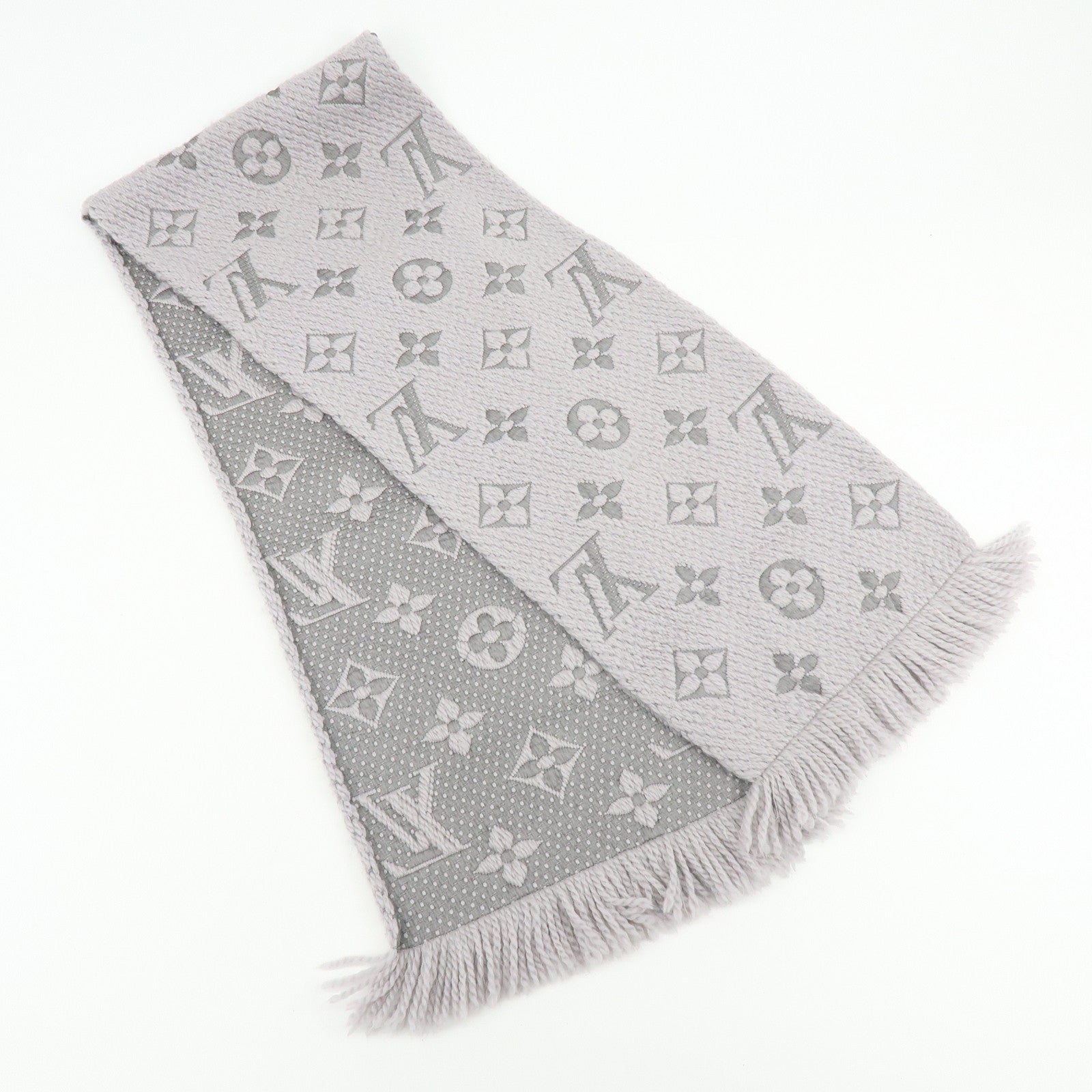 Louis Vuitton Monogram Escharp Logomania Scarf Gris Perle M74742
