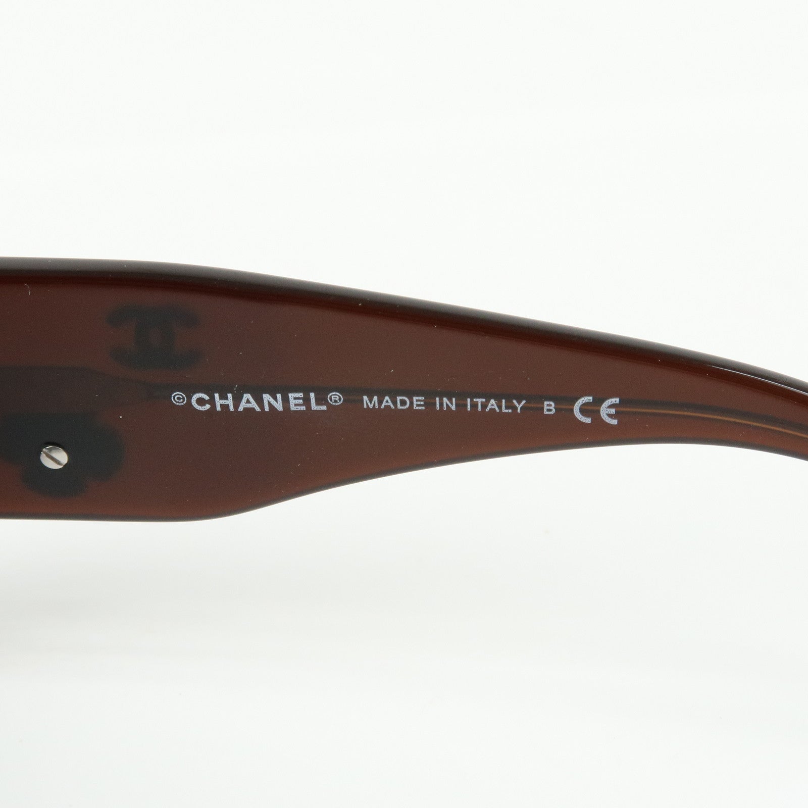 CHANEL Camellia Plastic Sunglasses Brown 5113-A56□16