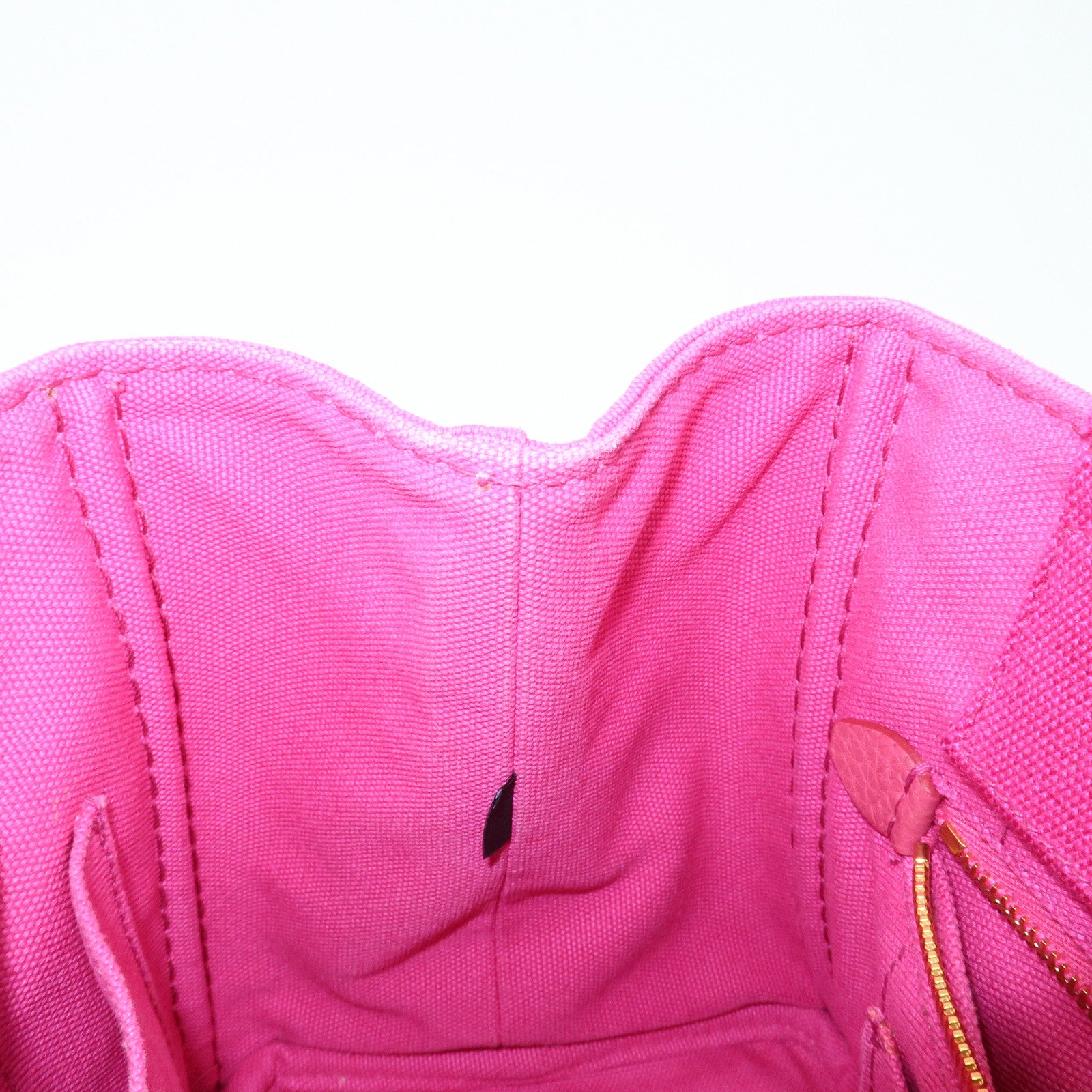 PRADA Triangle Logo Canapa Mini Canvas Tote Hand Bag Pink BN2439