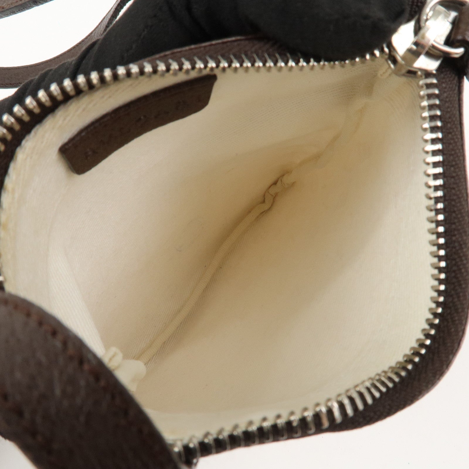 BVLGARI Logo Mania Canvas Leather Shoulder Bag Beige Brown 22588