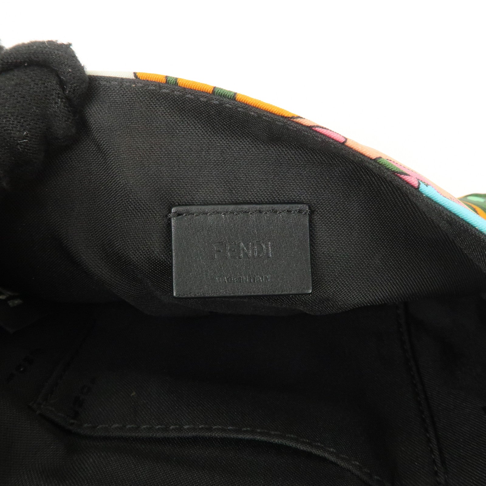 FENDI Bagguette Nylon 2Way Bag Waist Bag Orange Multi Color 8BR782 Used