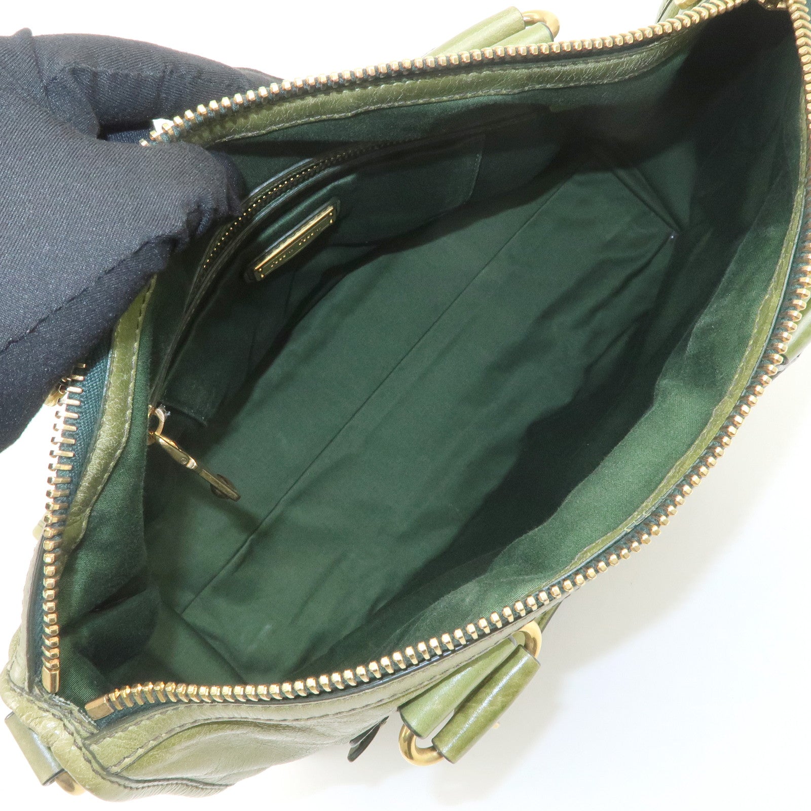 MIU MIU 2Way Bag Hand Bag Shoulder Bag Light Green RL0043