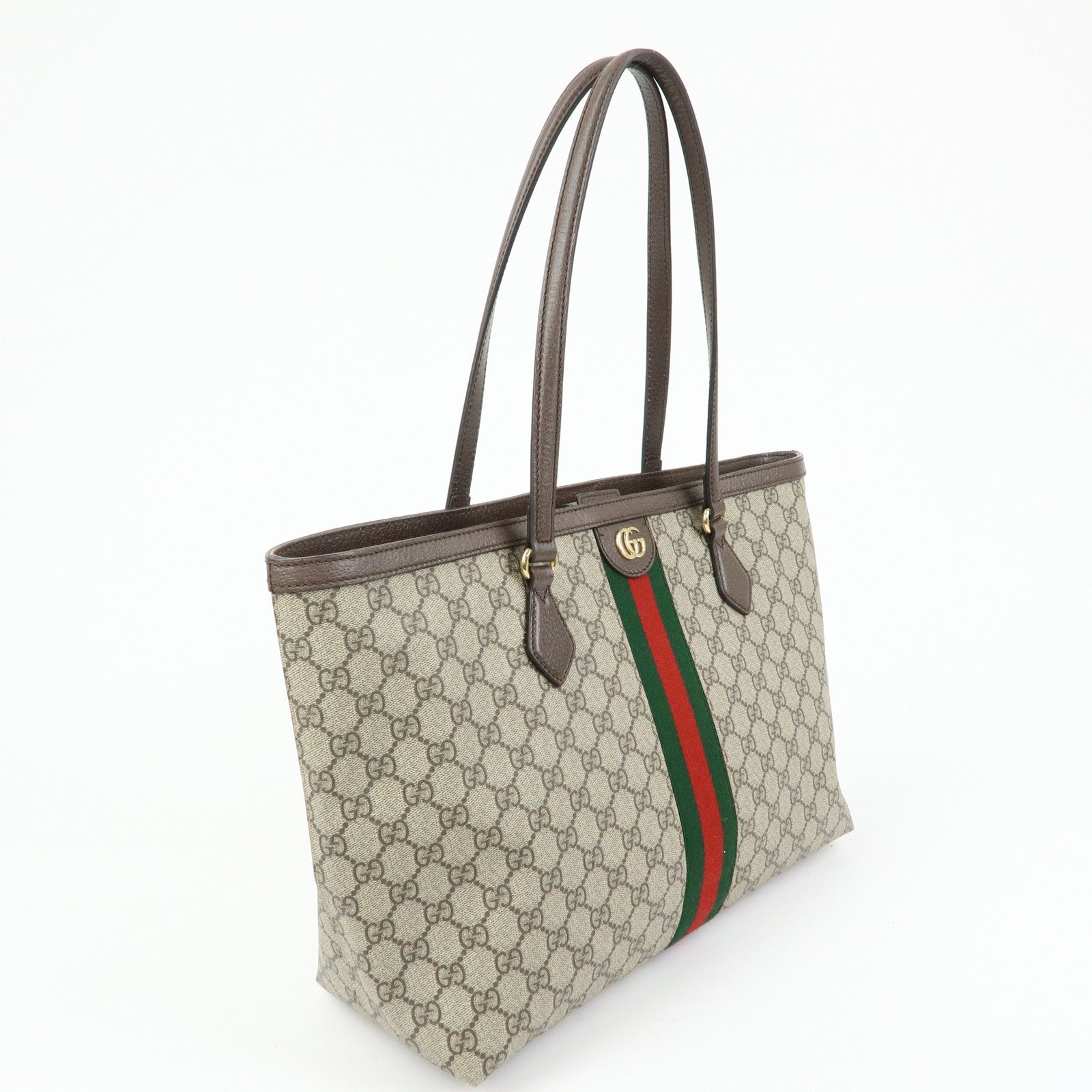 GUCCI Ophidia Sherry Medium Tote Shoulder Bag Beige Brown 631685