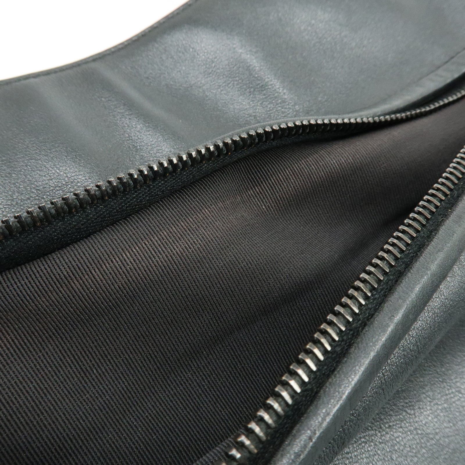 CHANEL Calf Leather Tote Bag Shoulder Bag Hand Bag Black