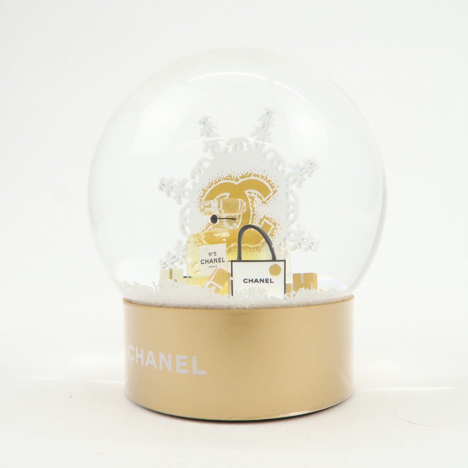 CHANEL Snow Globe Snow Dome 2024 Christmas Novelty Gold