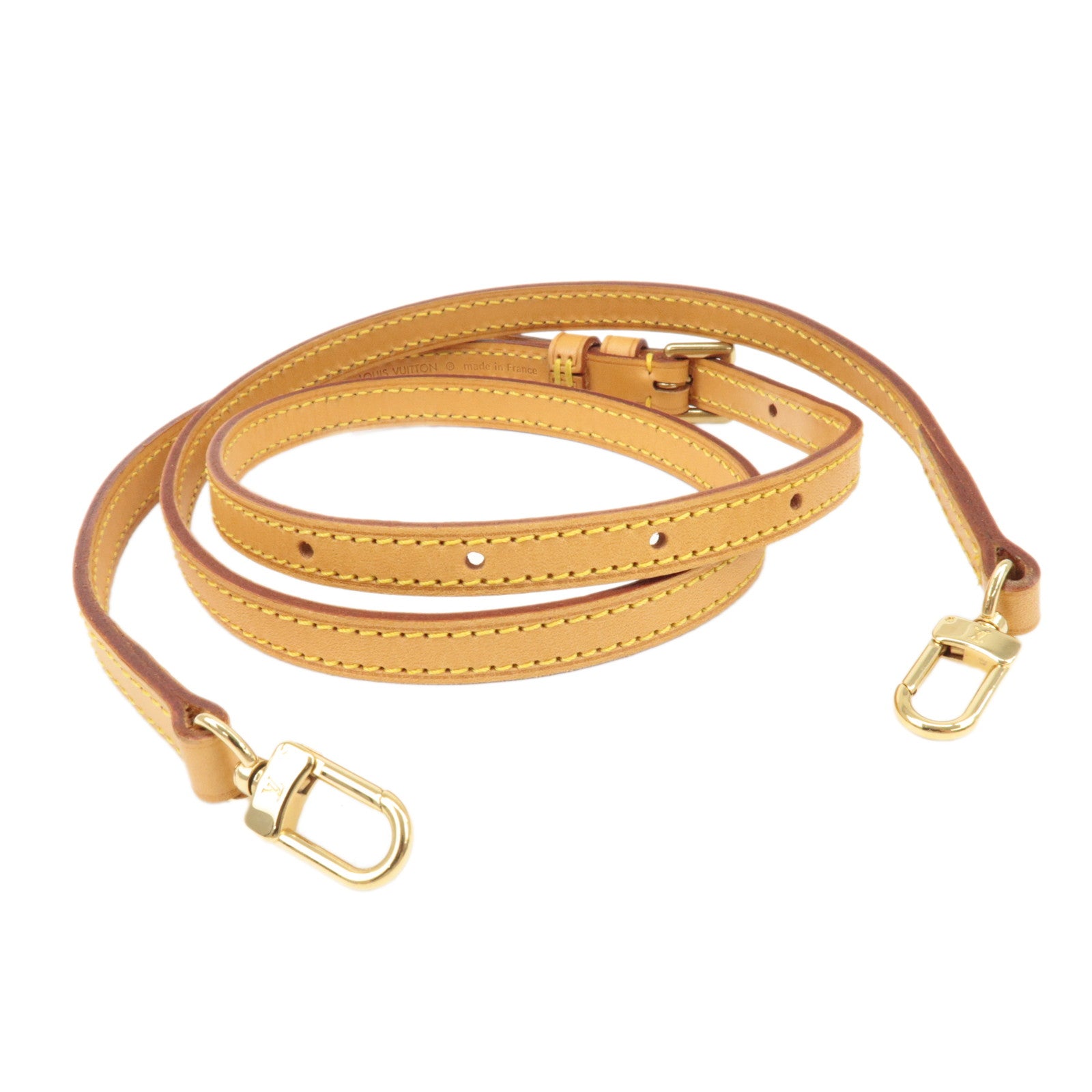 Louis Vuitton Leather Adjustable Shoulder Strap120cm Natural J52314 Used