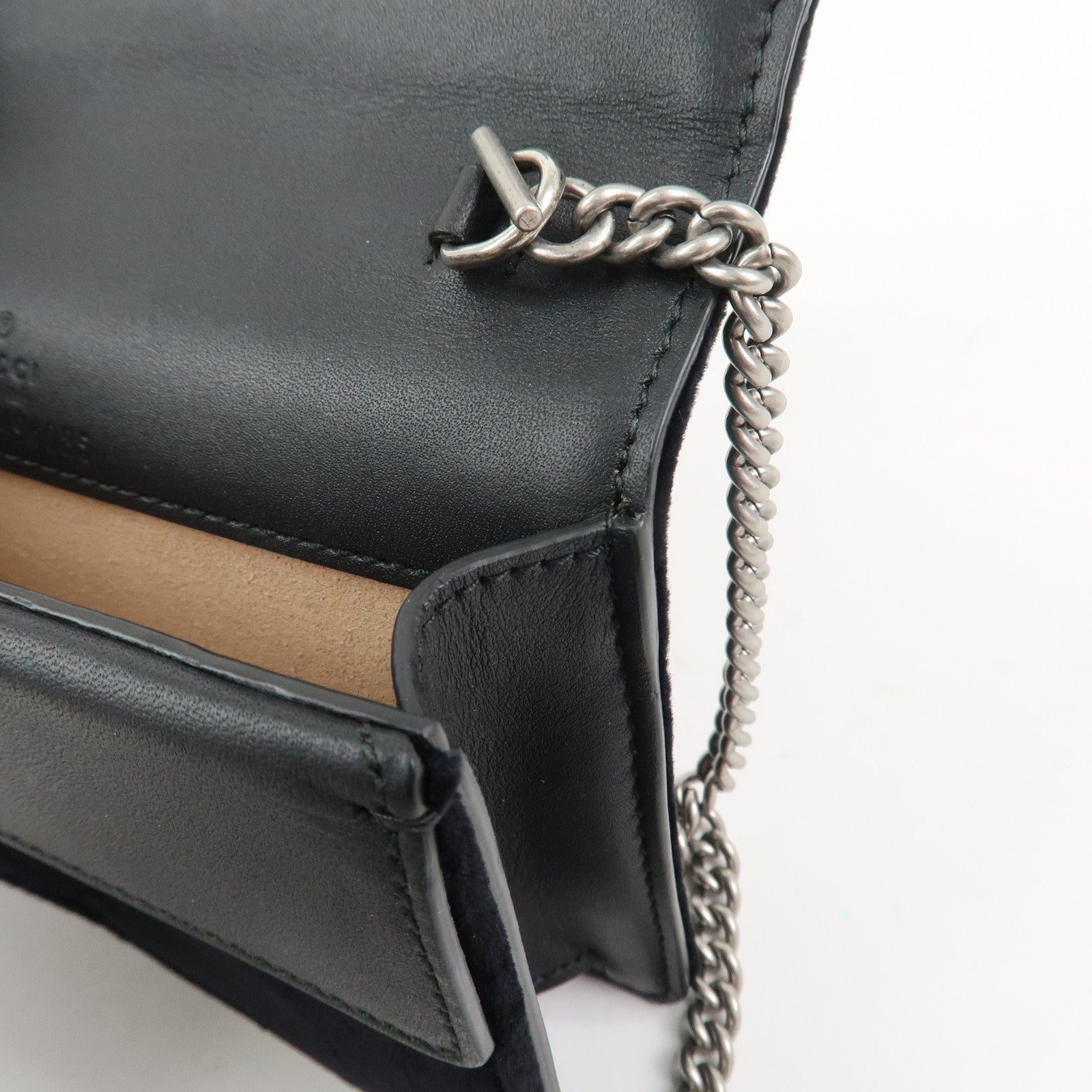 GUCCI Dionysus Super Mini Bag Velvet Chain Shoulder Bag Black476432