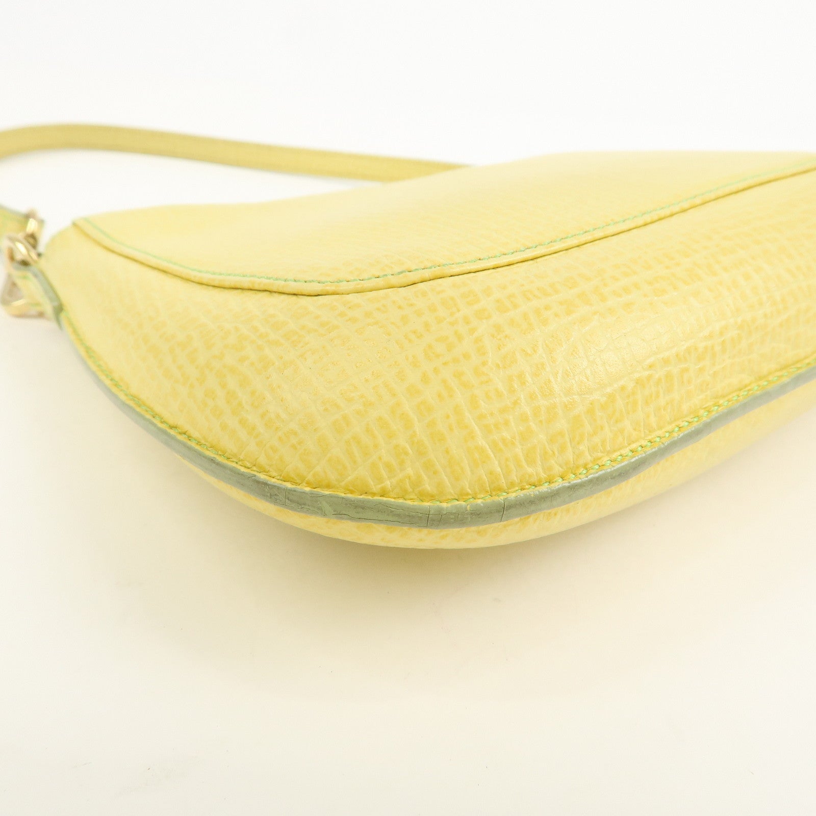 LOEWE Embossed Leather Hand Bag Shoulder Bag Yellow L21