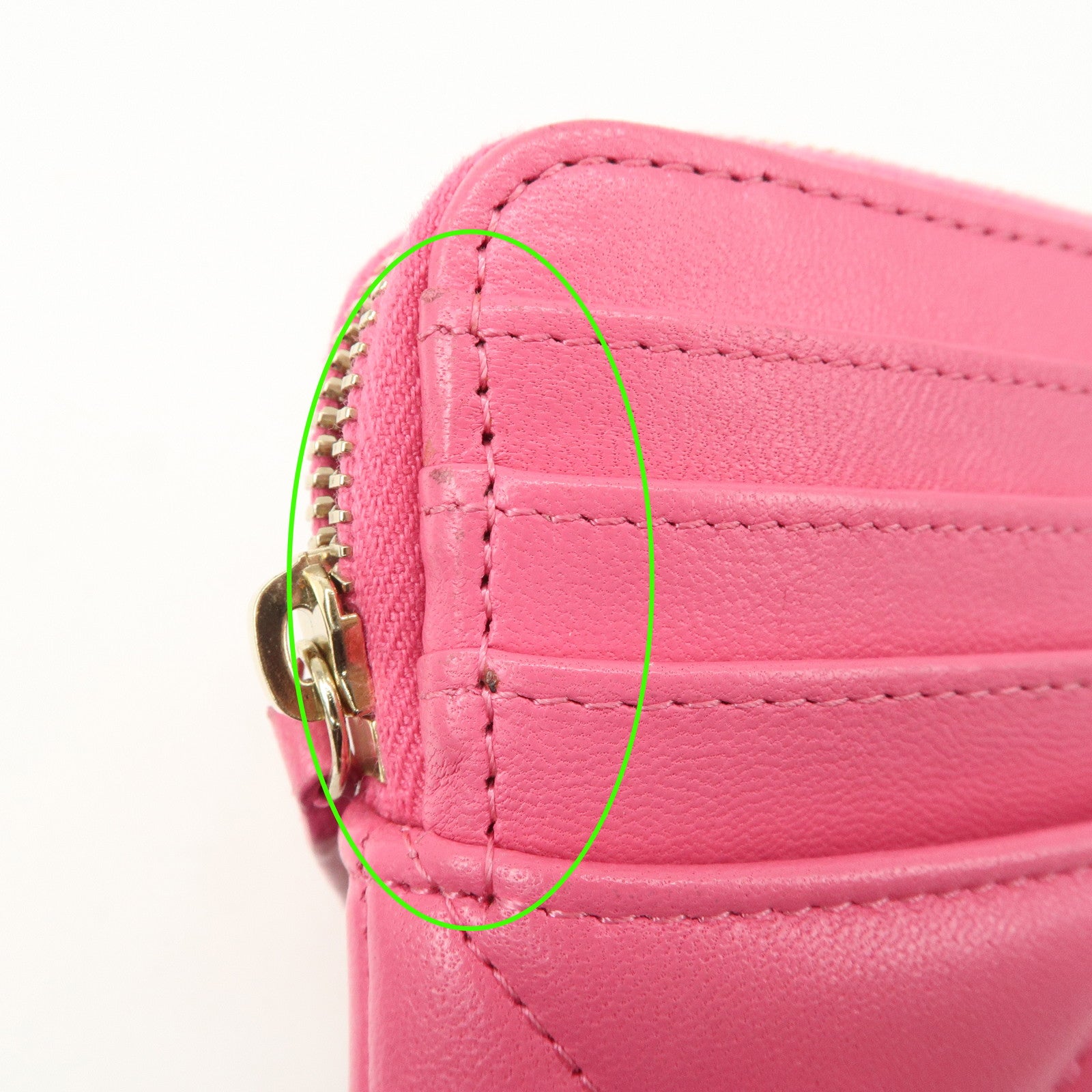 CHANEL Matelasse Leather Zippy Coin Wallet Coin Purse Pink AP2086