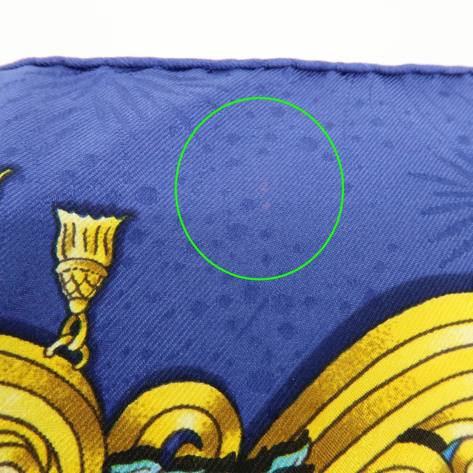 HERMES Carre 90 Silk 100% LUNA PARK Scarf Blue Gold