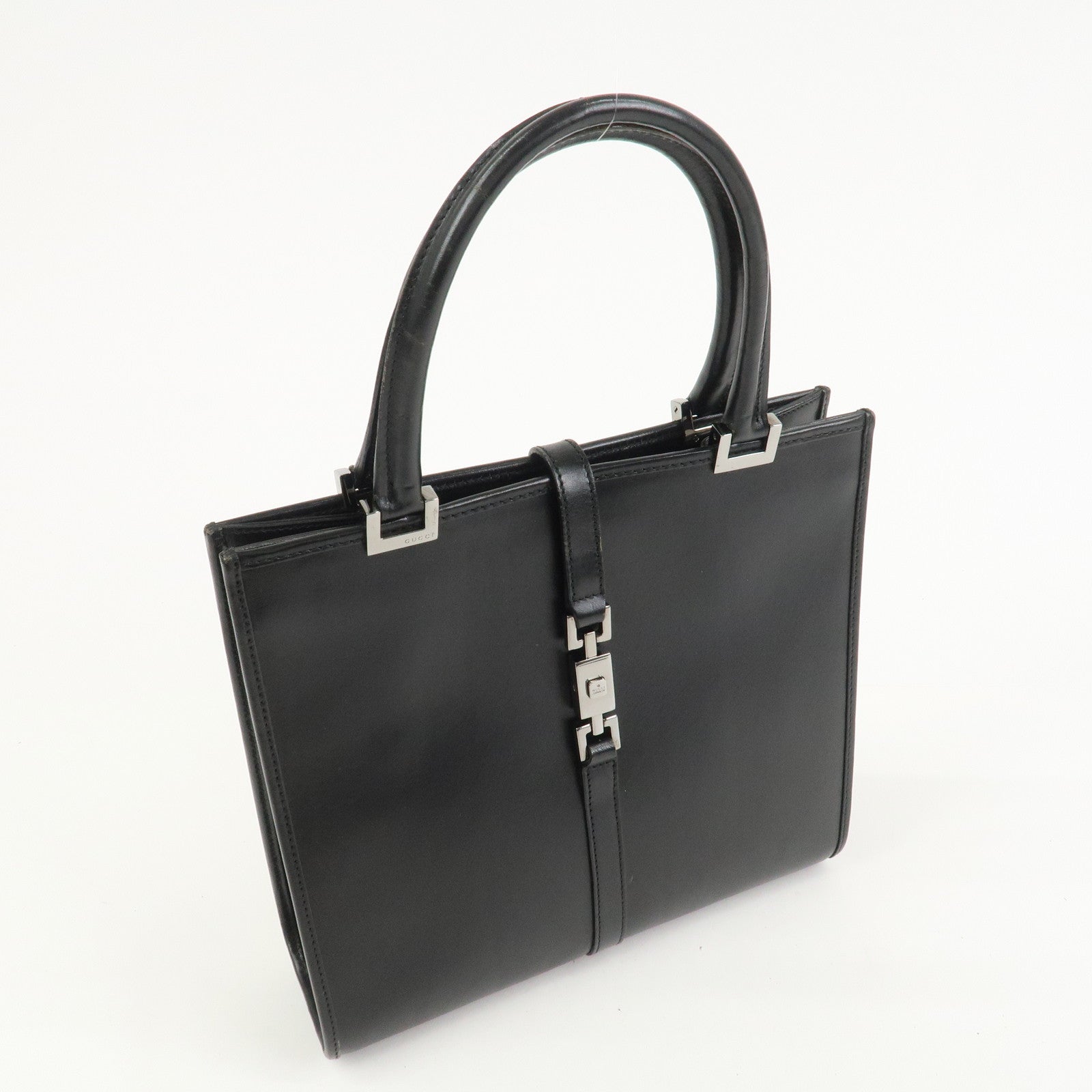 GUCCI Jackie Leather Shoulder Bag Hand Bag Black 002・1065