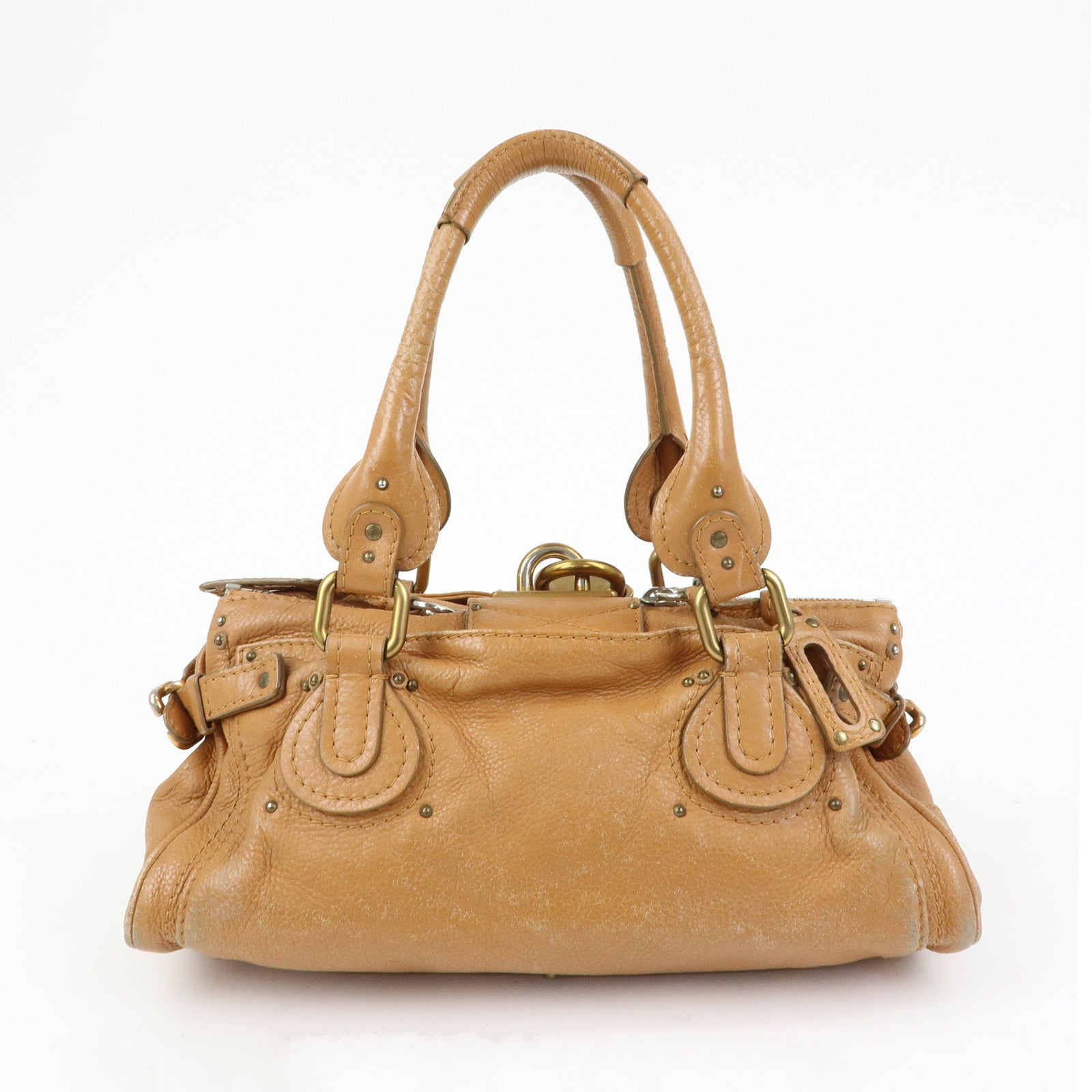 Chloe Paddington Medium Leather Hand Bag Shoulder Bag Brown