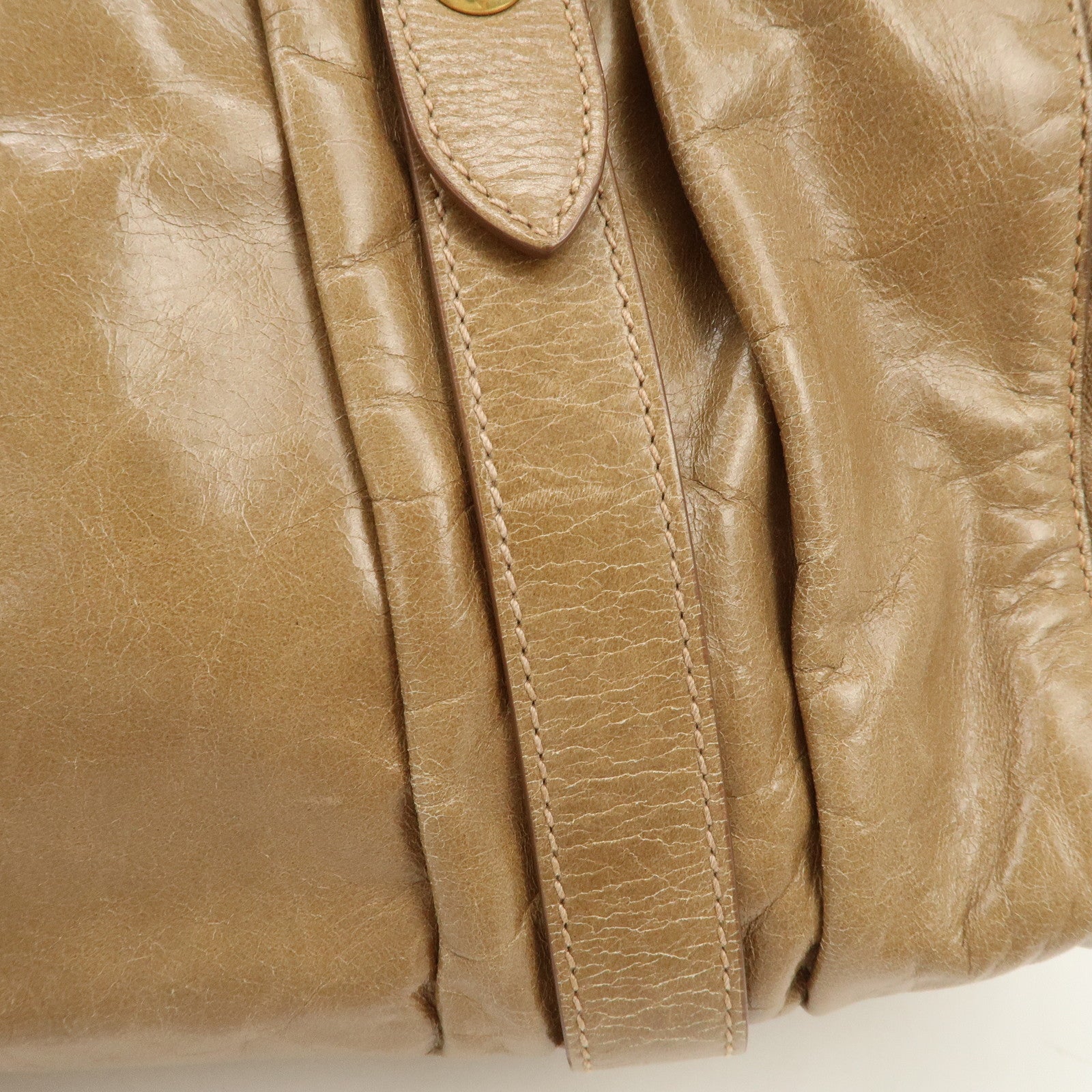 MIU MIU Leather 2Way Bag Hand Bag Shoulder Bag Brown RN0647